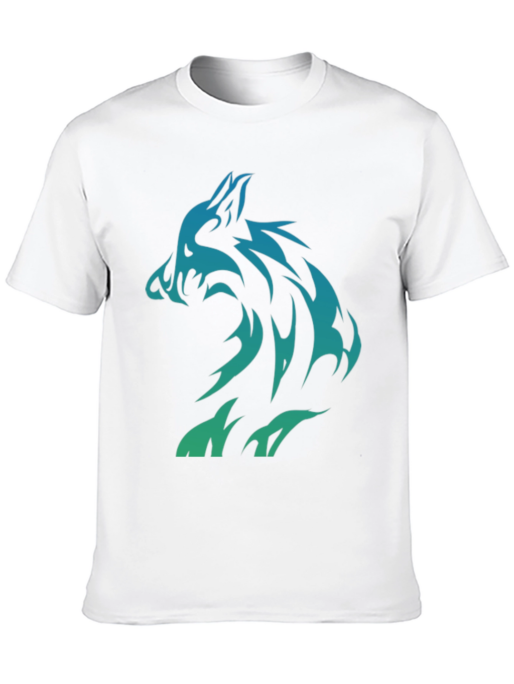 Tribal Wolf Graphic Print Tee - Cool Mens T-Shirt