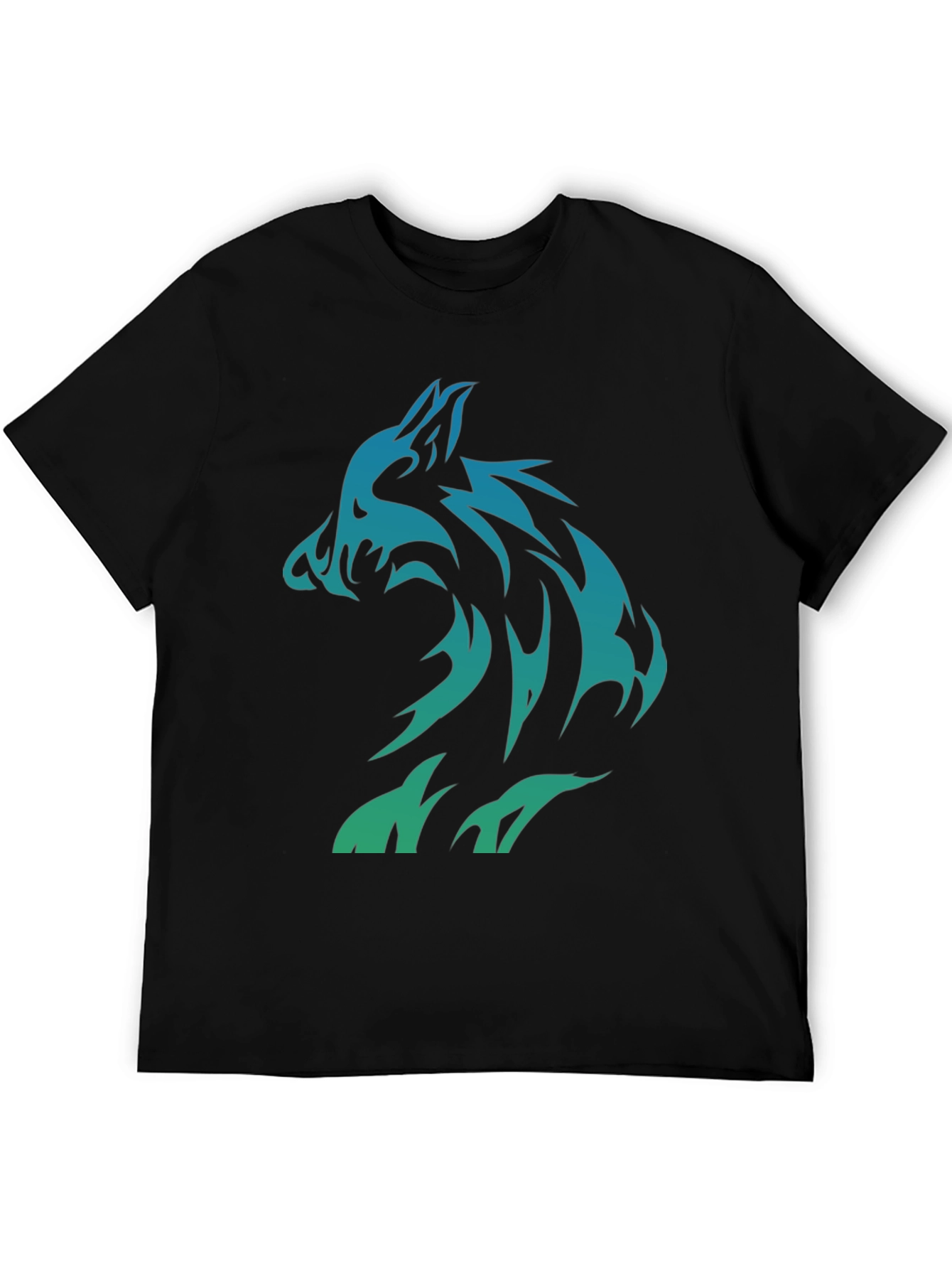 Tribal Wolf Graphic Print Tee - Cool Mens T-Shirt