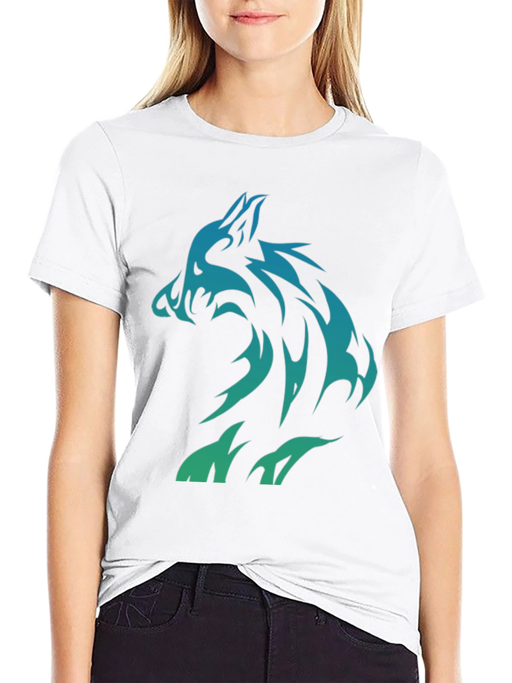 Tribal Wolf Graphic Print Tee - Cool Mens T-Shirt