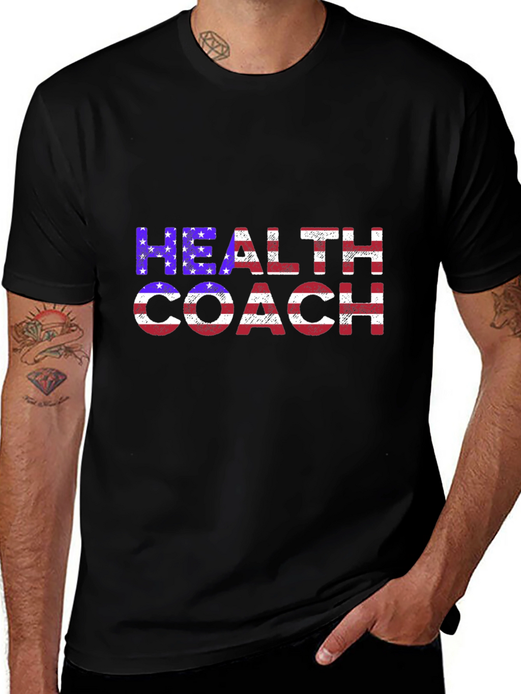 Health Coach American Flag T-Shirt Patriotic