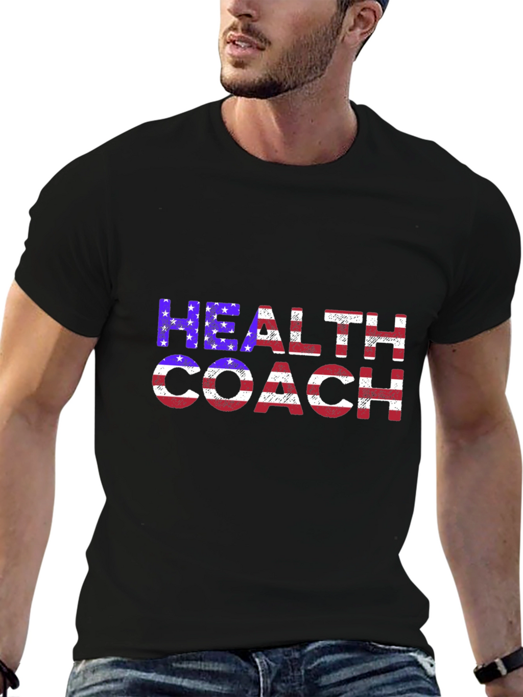 Health Coach American Flag T-Shirt Patriotic