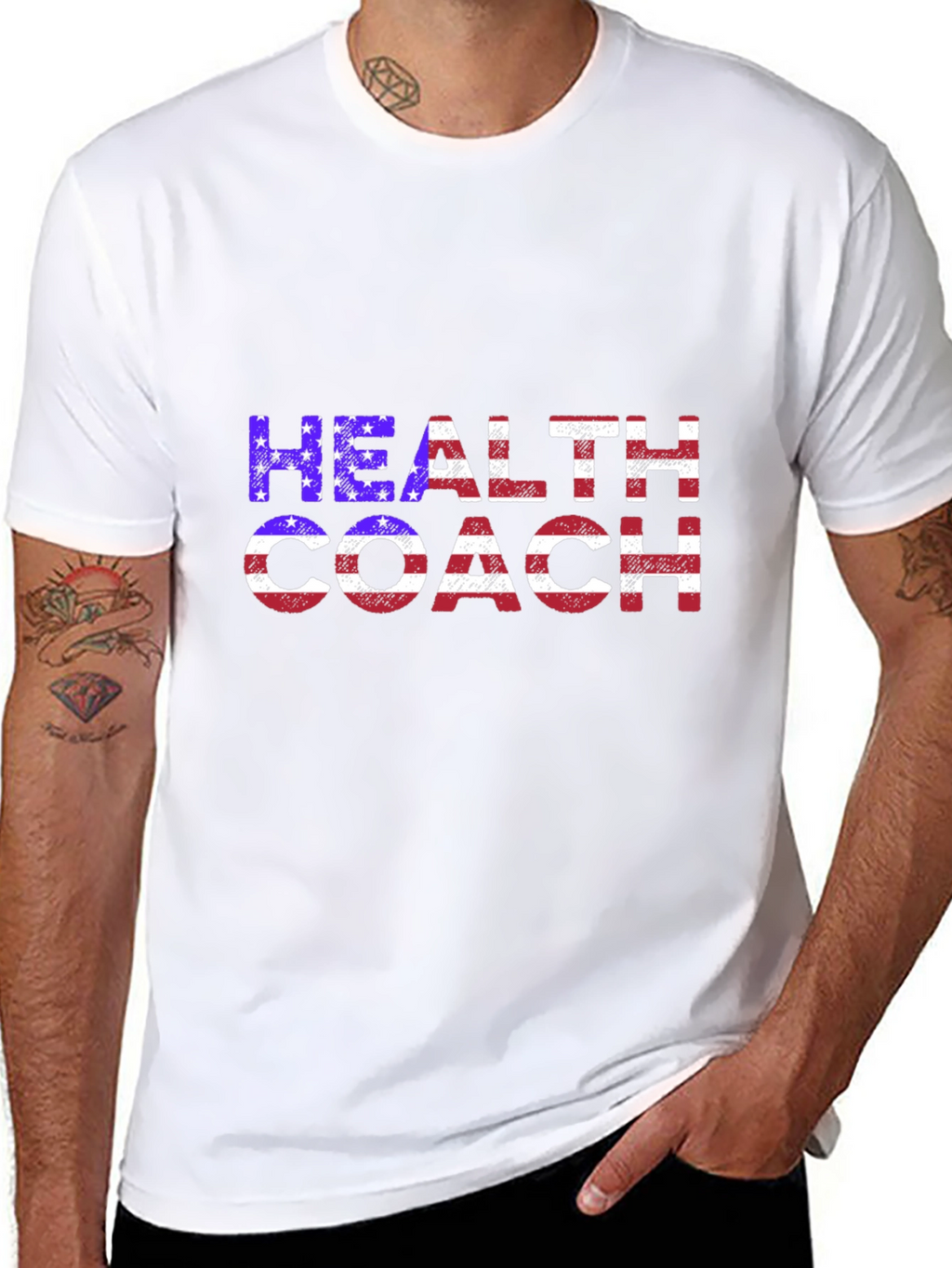 Health Coach American Flag T-Shirt Patriotic