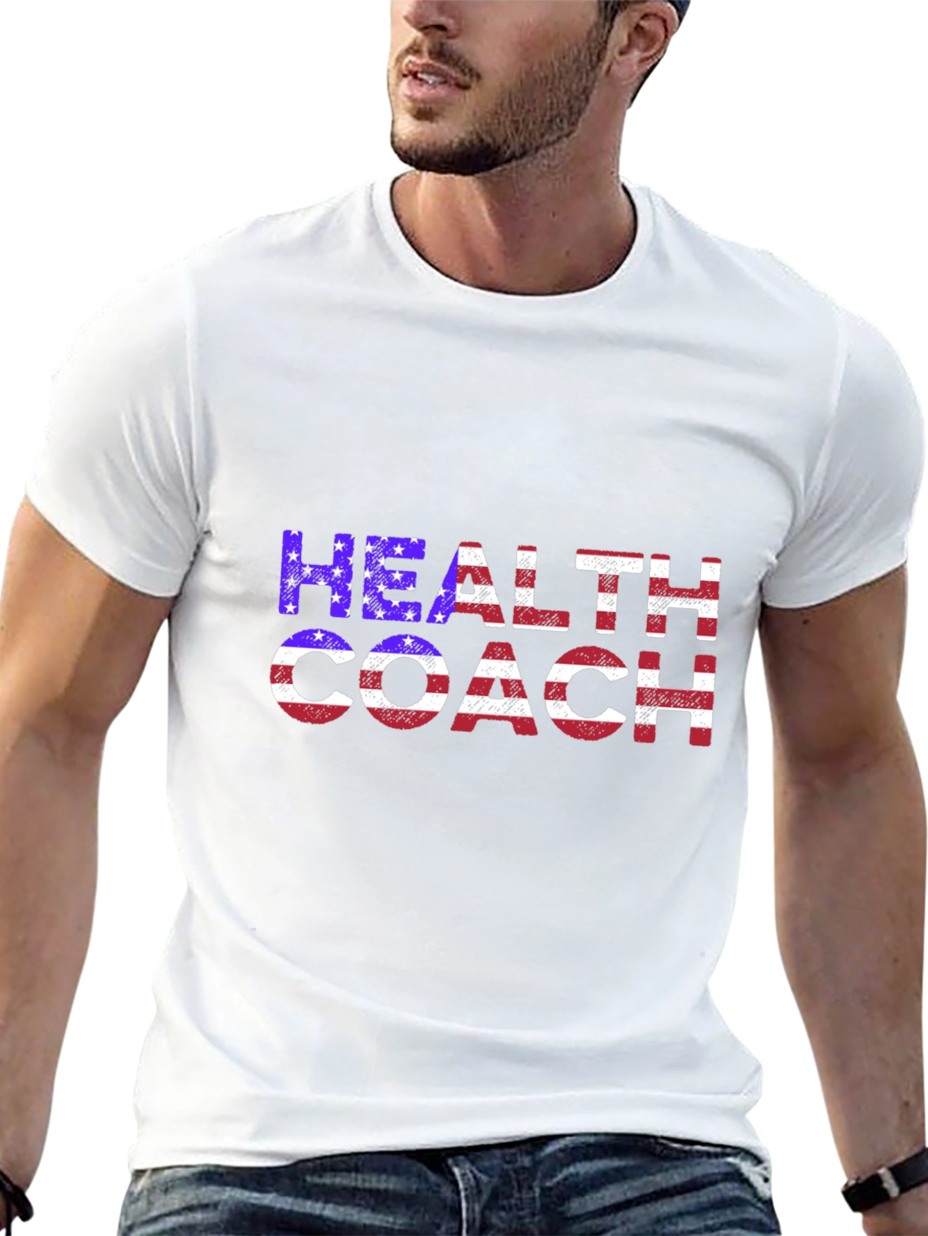 Health Coach American Flag T-Shirt Patriotic