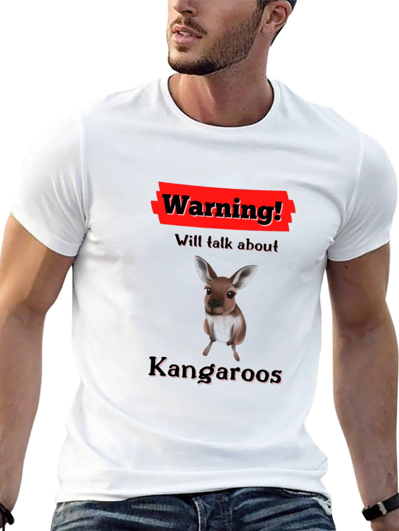 Warning Kangaroo T-Shirt - Talk About Kangaroos!
