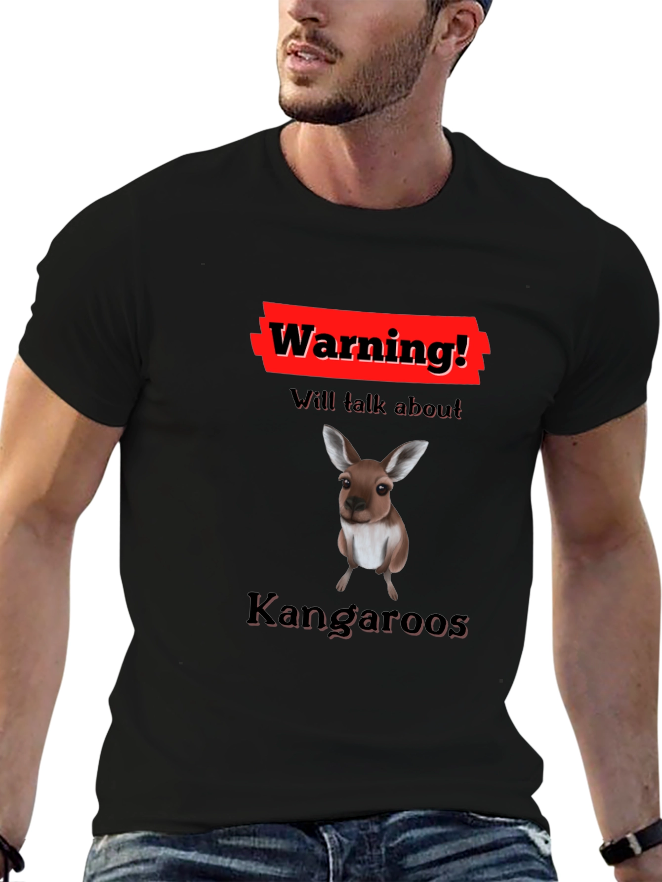 Warning Kangaroo T-Shirt - Talk About Kangaroos!