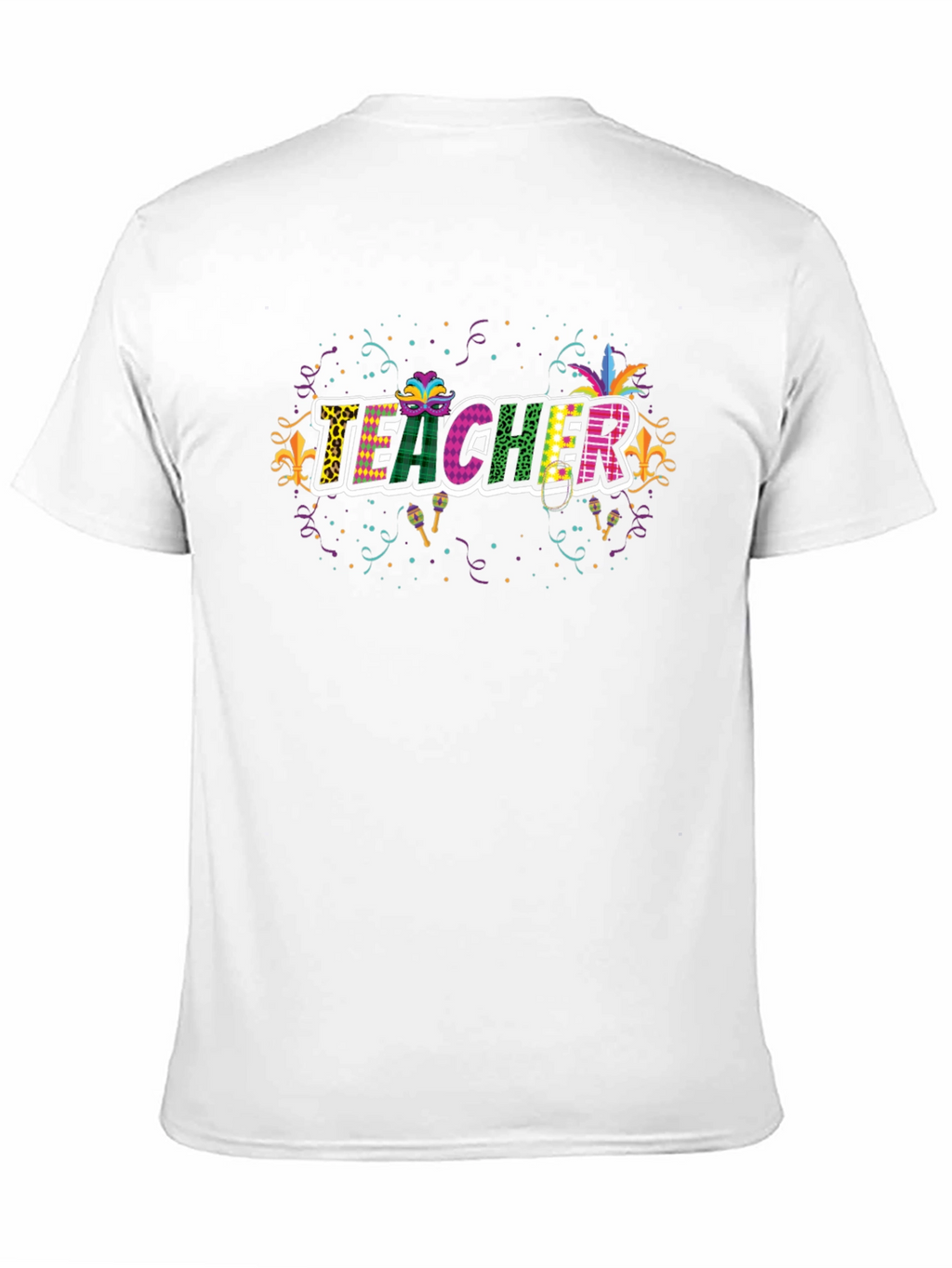 Festive Teacher T-Shirt - Mardi Gras Style!