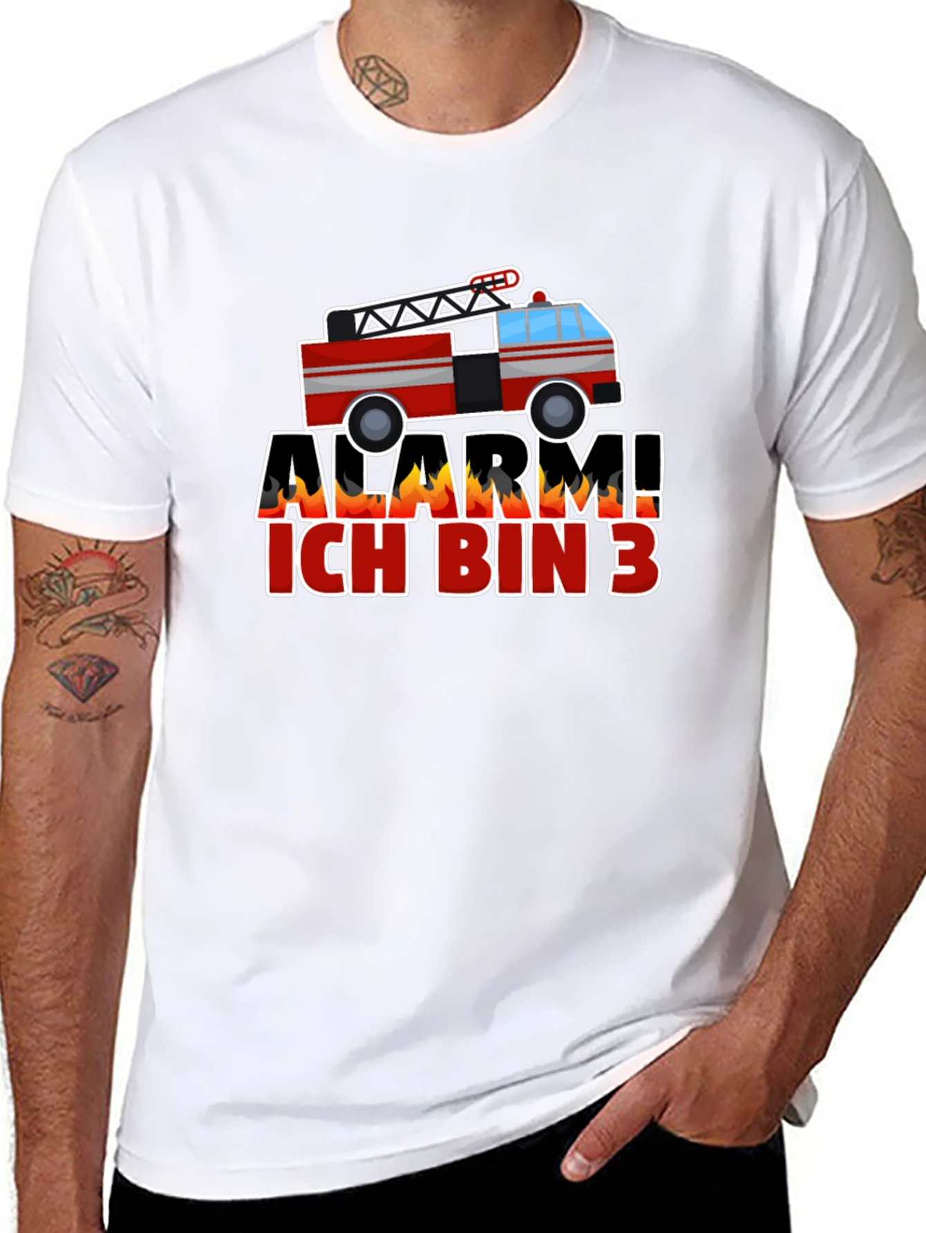 Alarm Ich Bin 3 Firetruck Kids T-Shirt