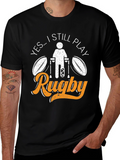 Still Play Rugby T-Shirt - Broken Leg Athlete