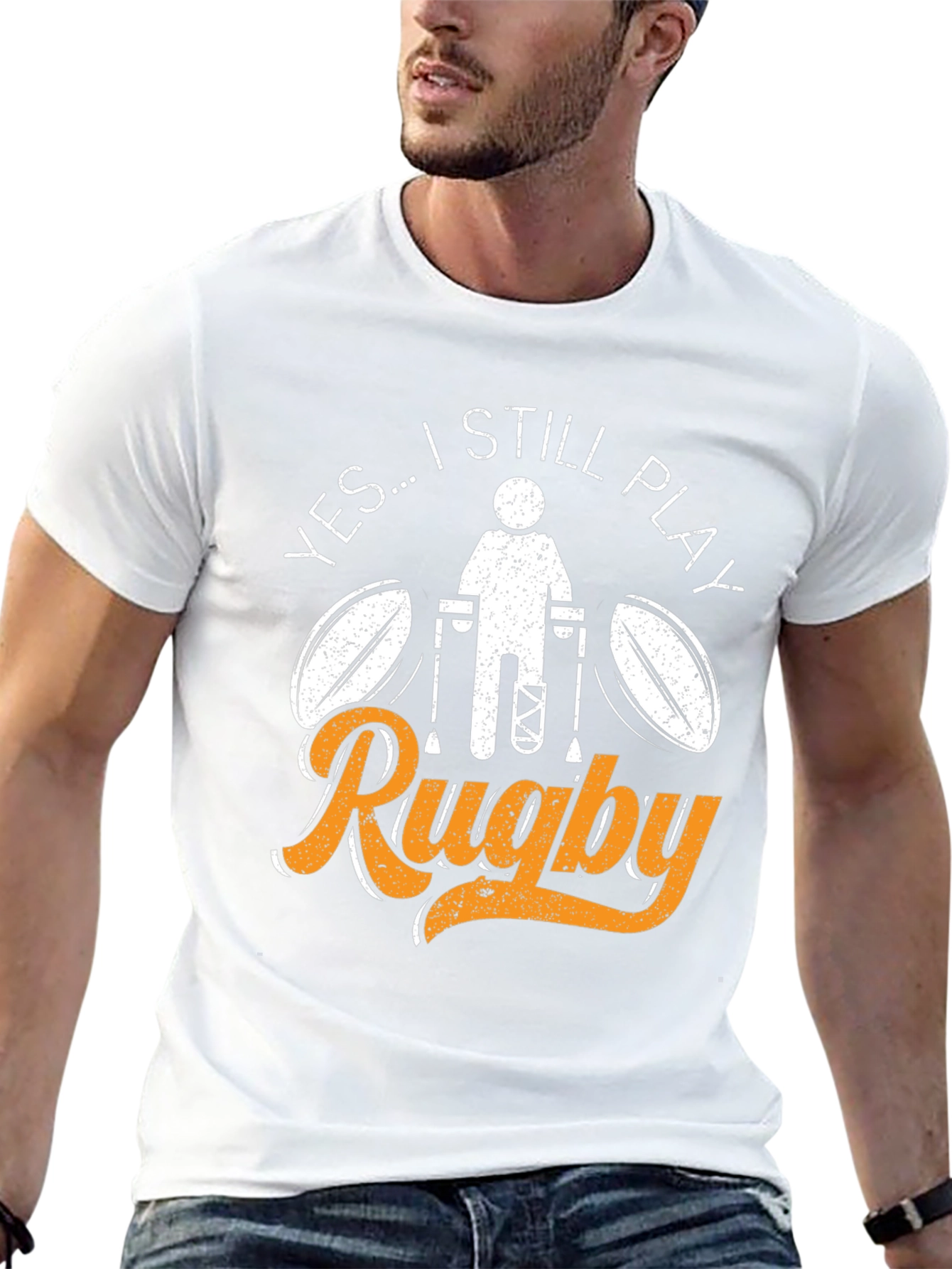 Still Play Rugby T-Shirt - Broken Leg Athlete