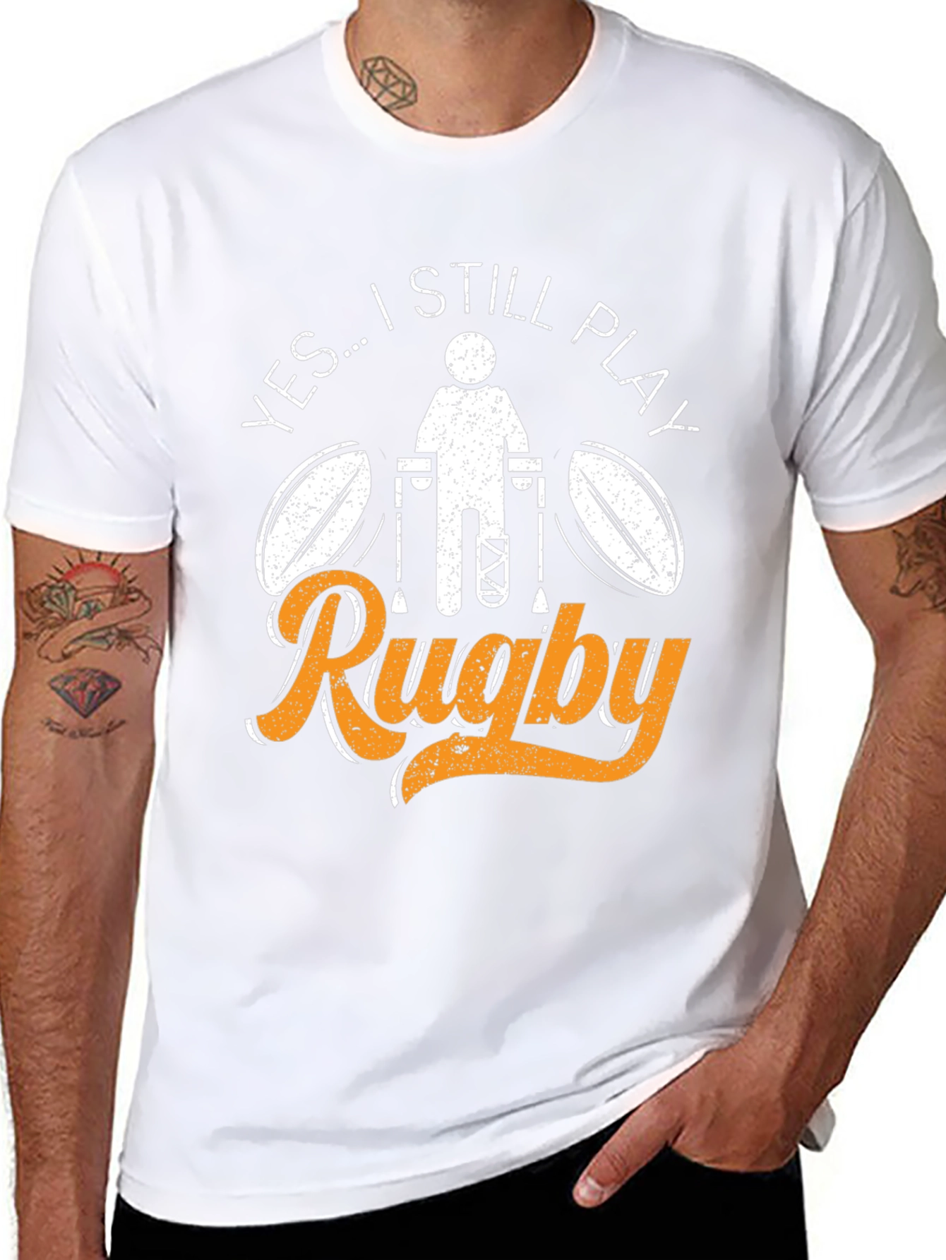 Still Play Rugby T-Shirt - Broken Leg Athlete