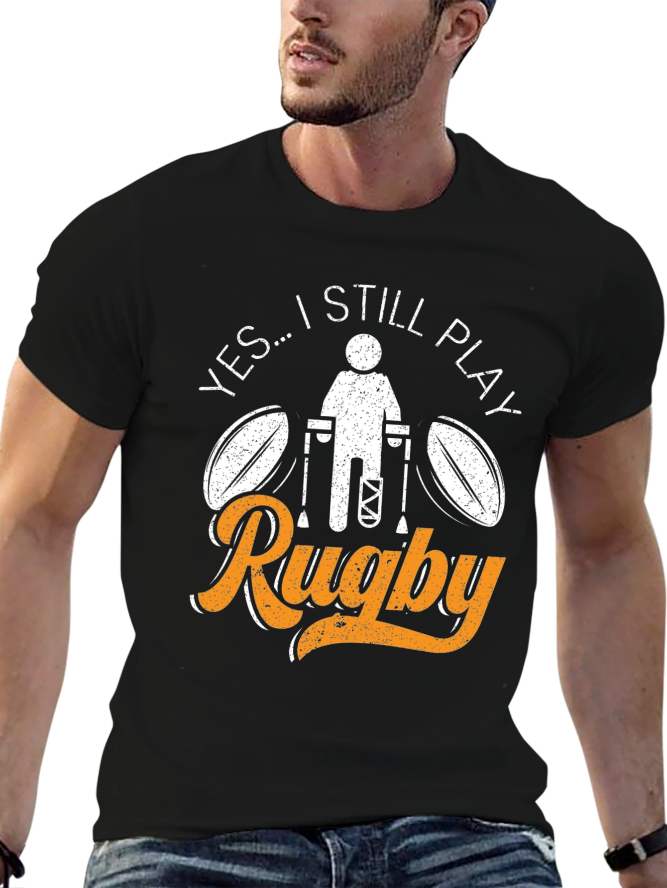 Still Play Rugby T-Shirt - Broken Leg Athlete
