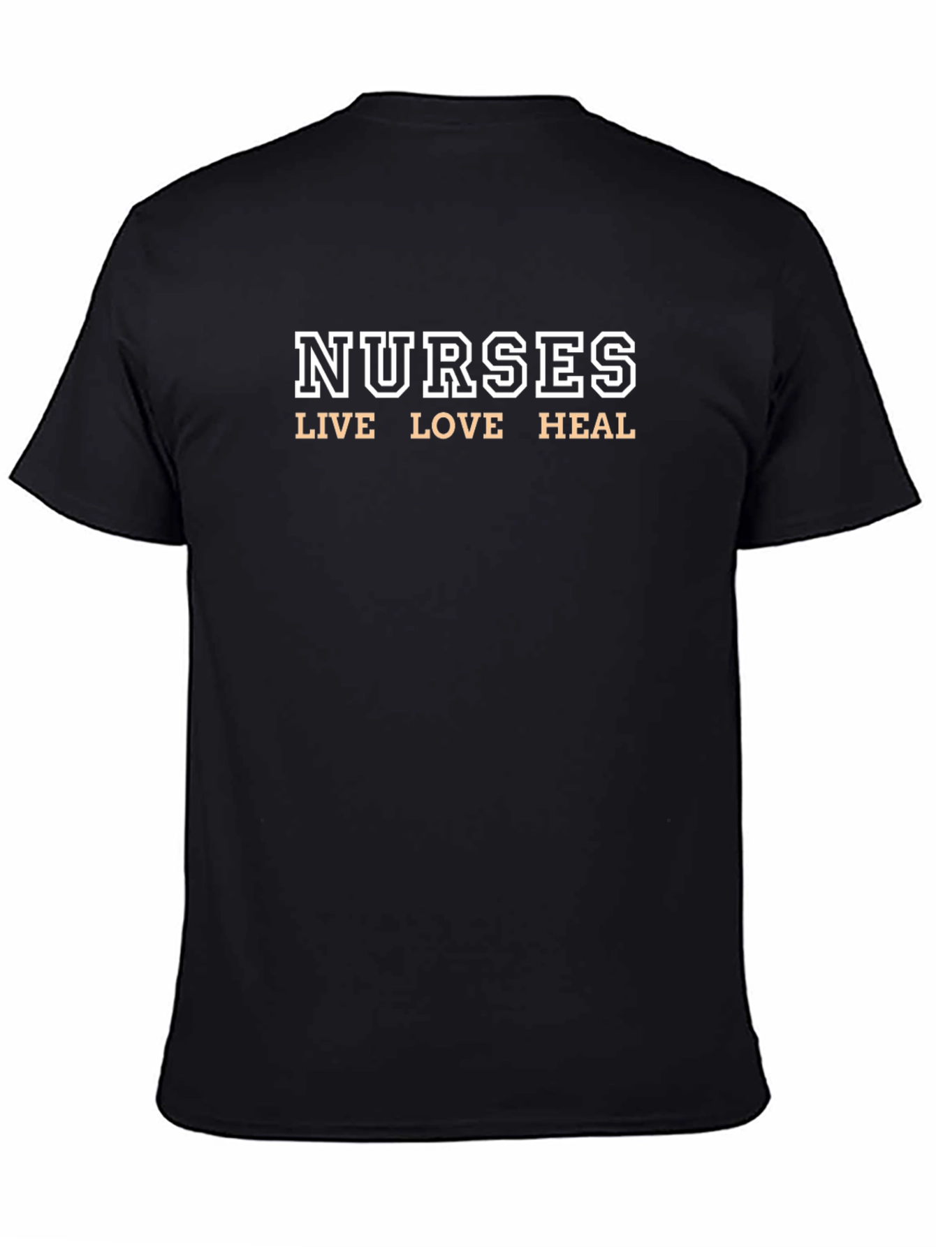 Nurses Live Love Heal Black T-Shirt