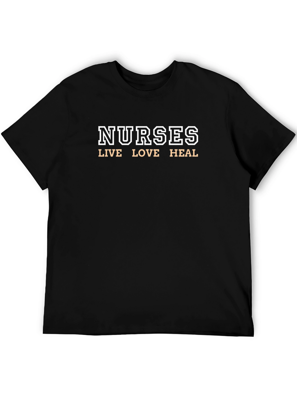 Nurses Live Love Heal Black T-Shirt