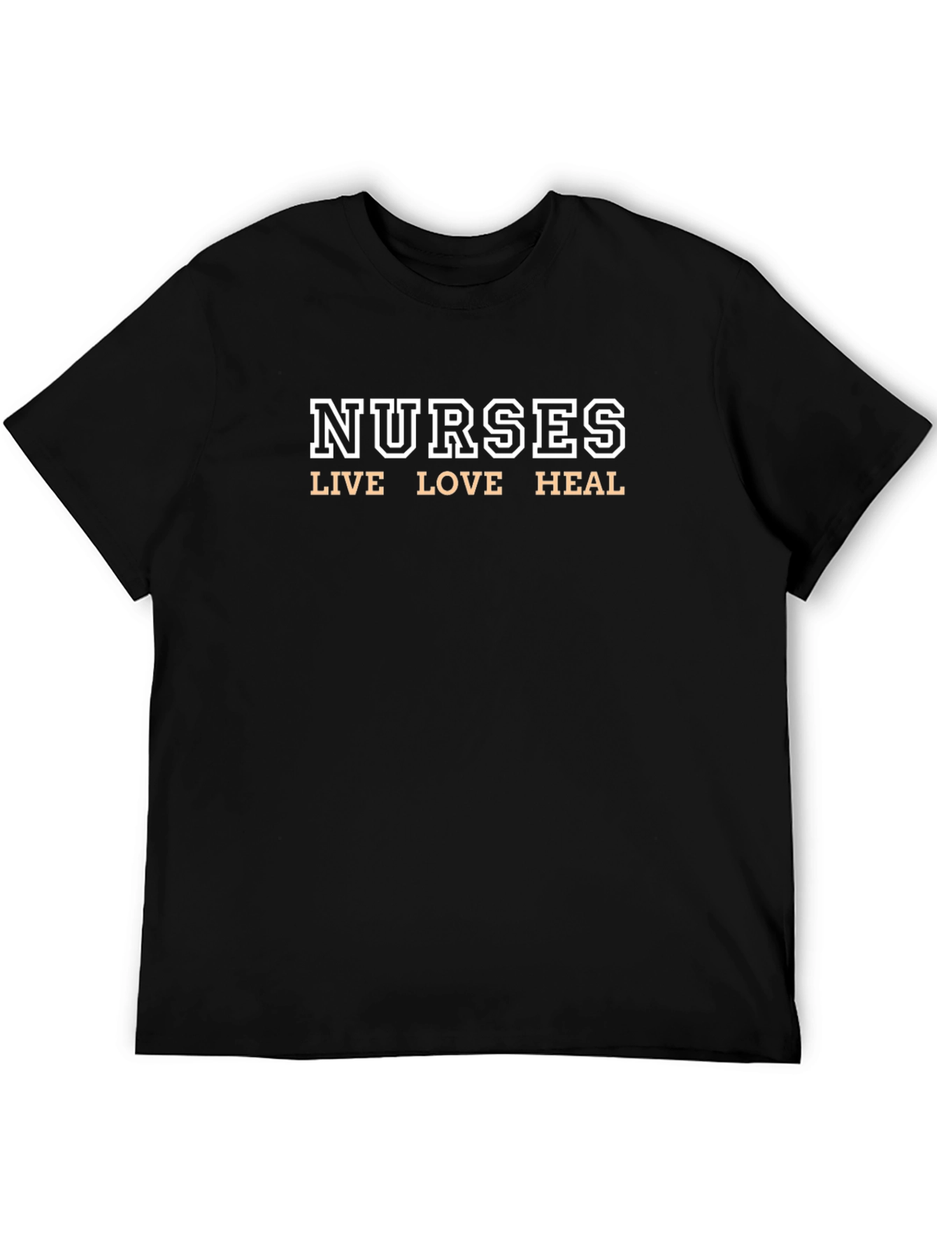 Nurses Live Love Heal Black T-Shirt