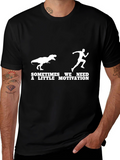 Funny Dinosaur Motivation Black T-Shirt
