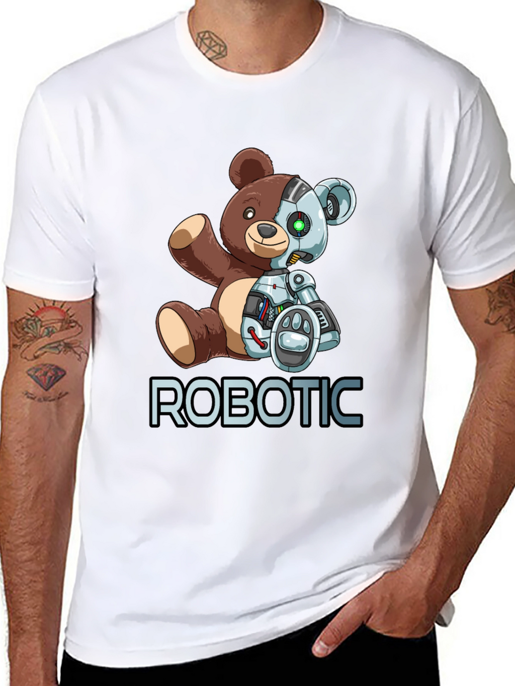 Robotic Teddy Bear Graphic T-Shirt