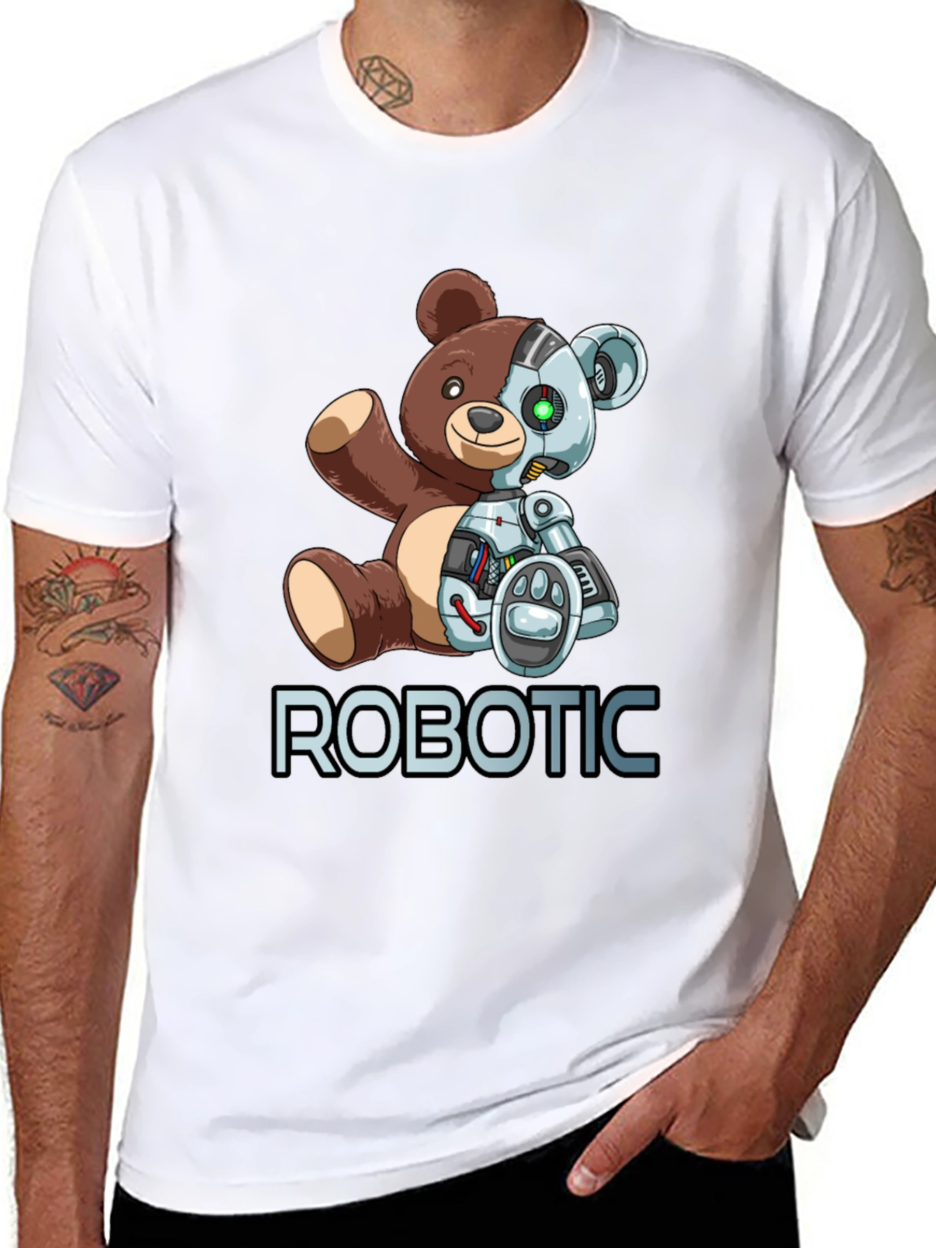 Robotic Teddy Bear Graphic T-Shirt