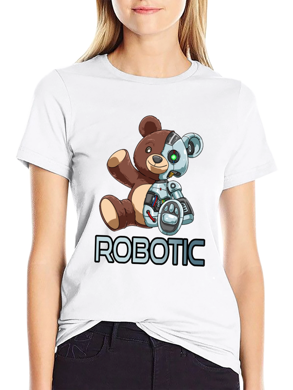 Robotic Teddy Bear Graphic T-Shirt