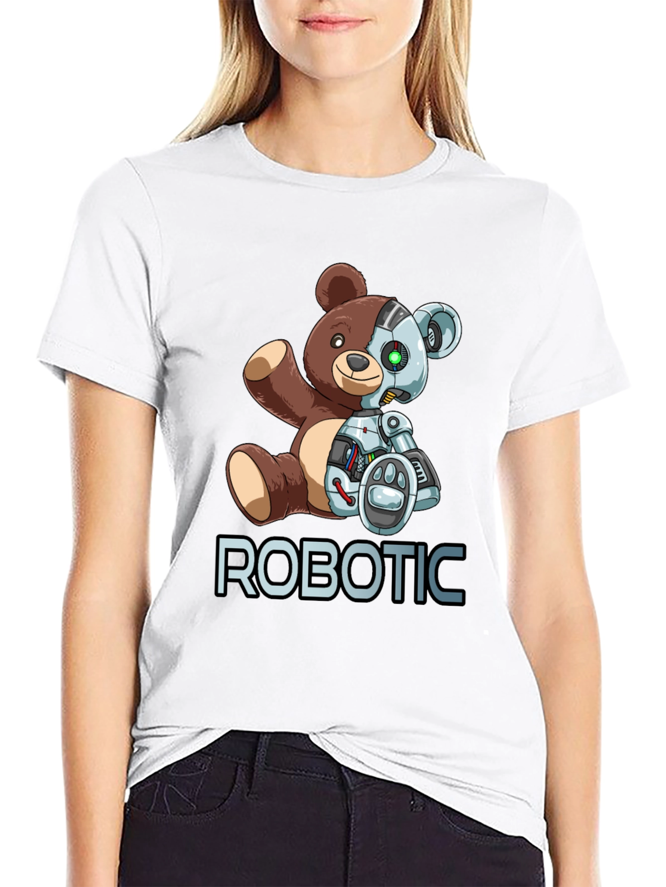 Robotic Teddy Bear Graphic T-Shirt