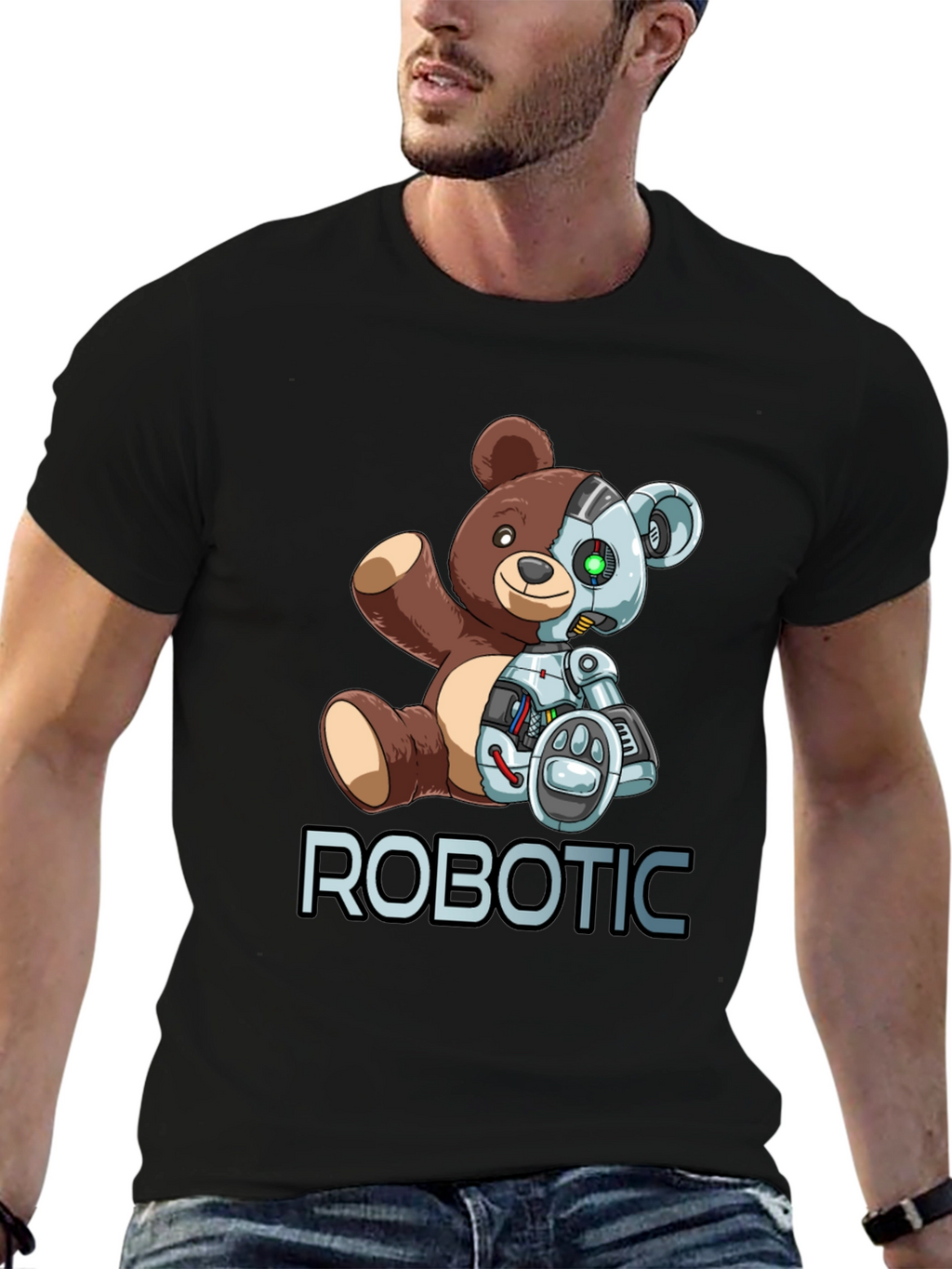 Robotic Teddy Bear Graphic T-Shirt