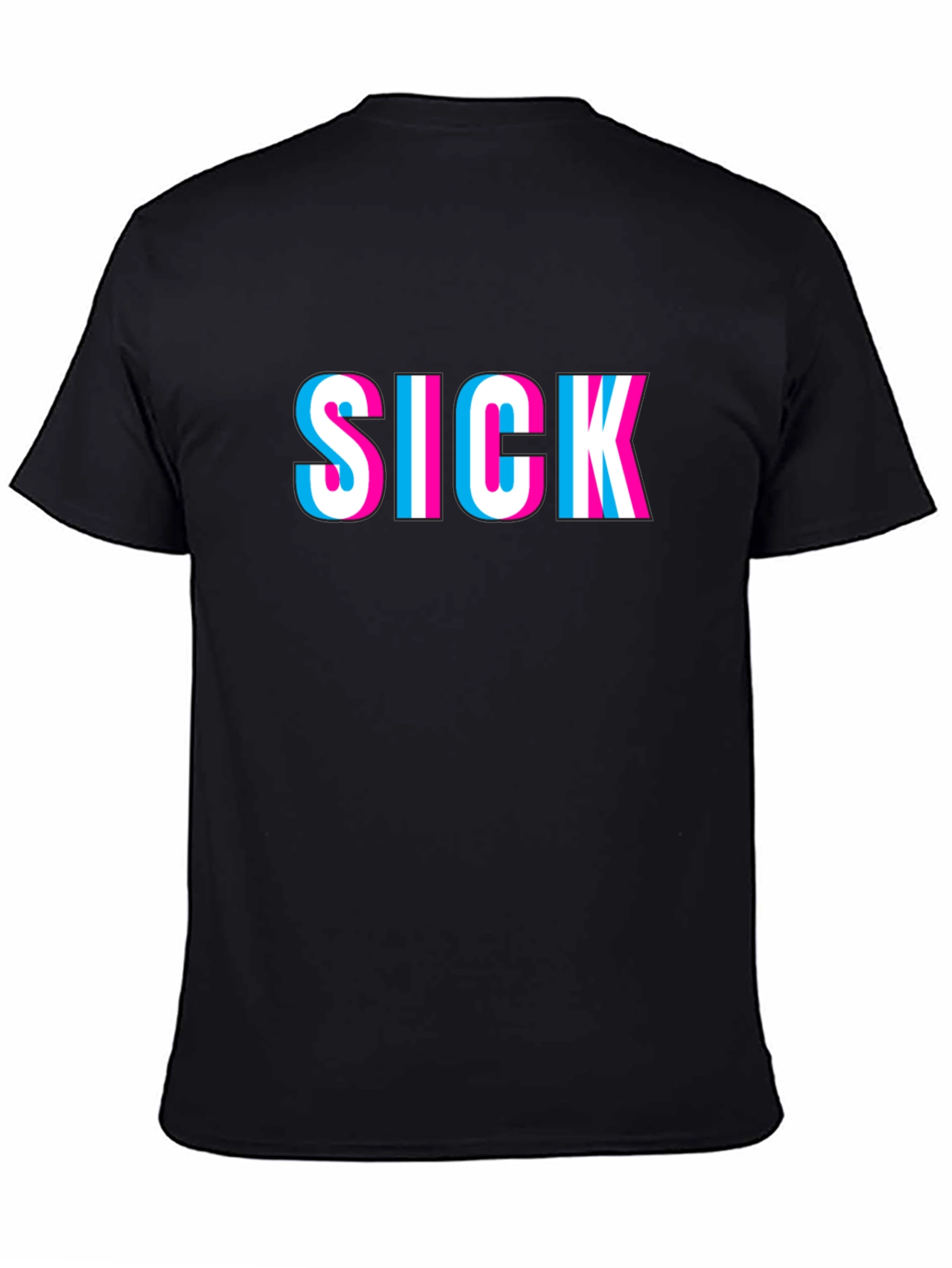 Sick 3D Effect Black Graphic Tee