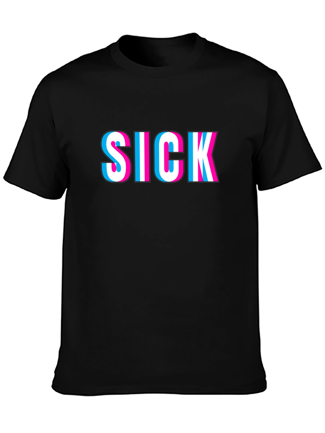 Sick 3D Effect Black Graphic Tee