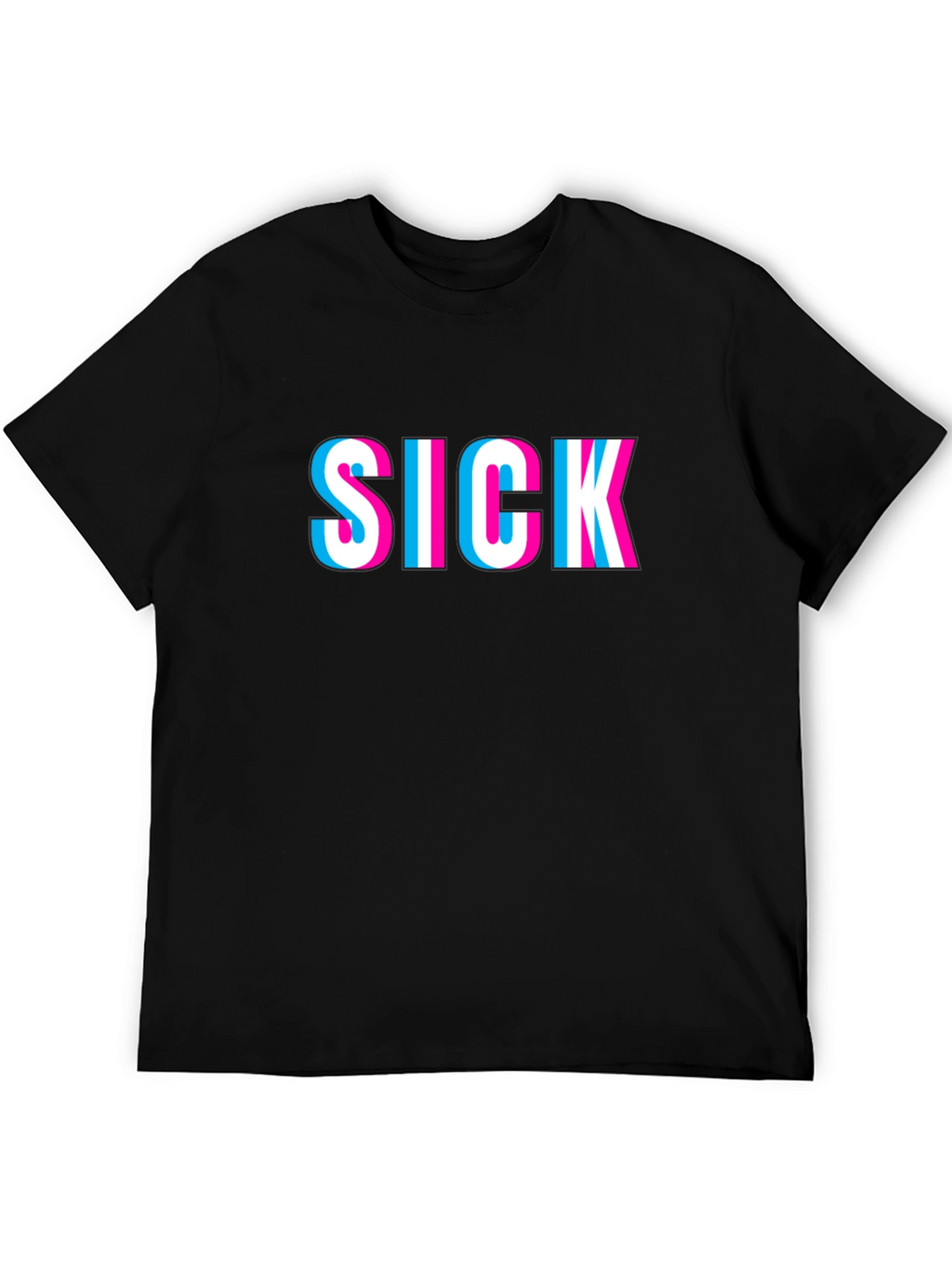 Sick 3D Effect Black Graphic Tee
