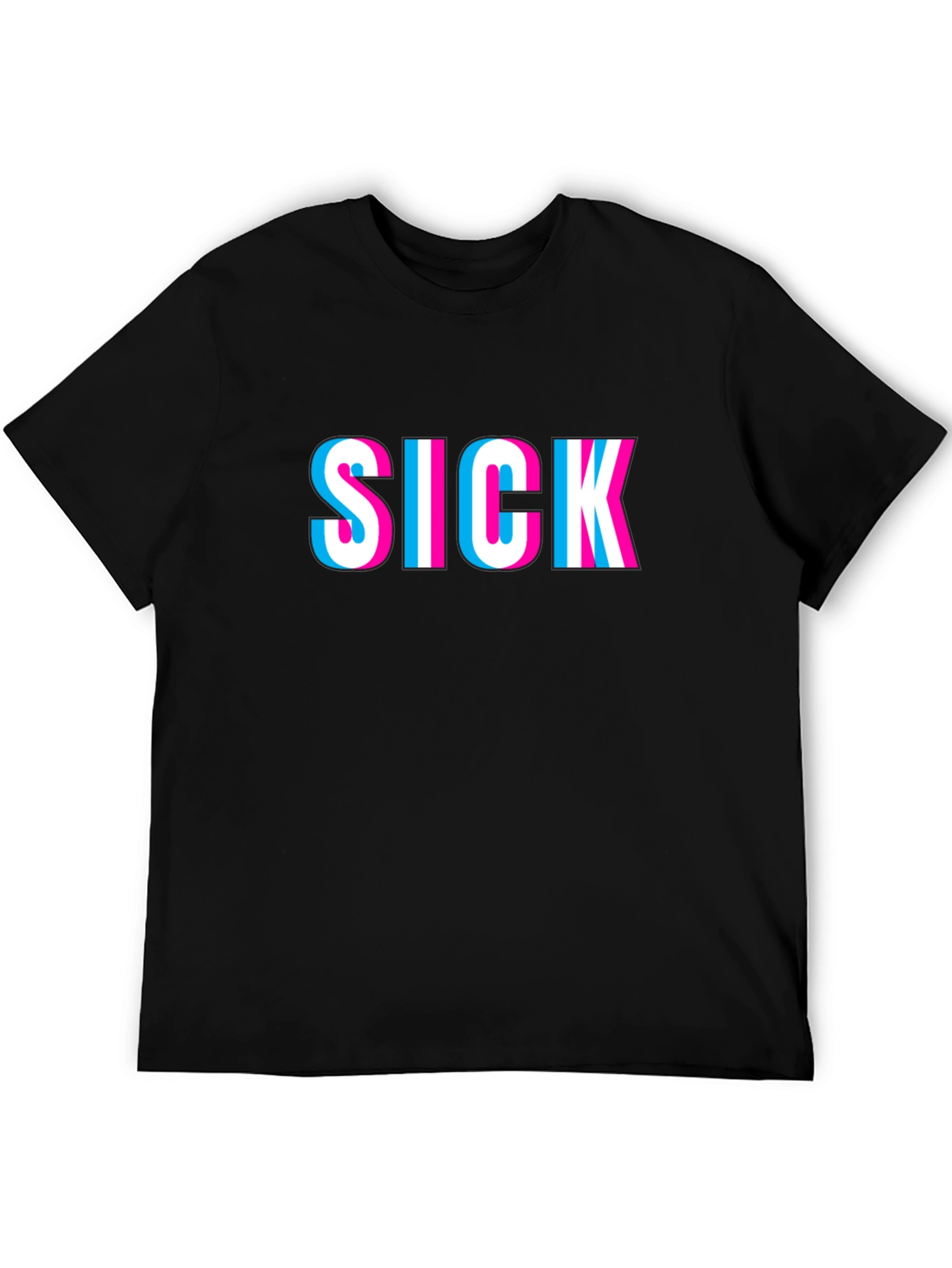 Sick 3D Effect Black Graphic Tee