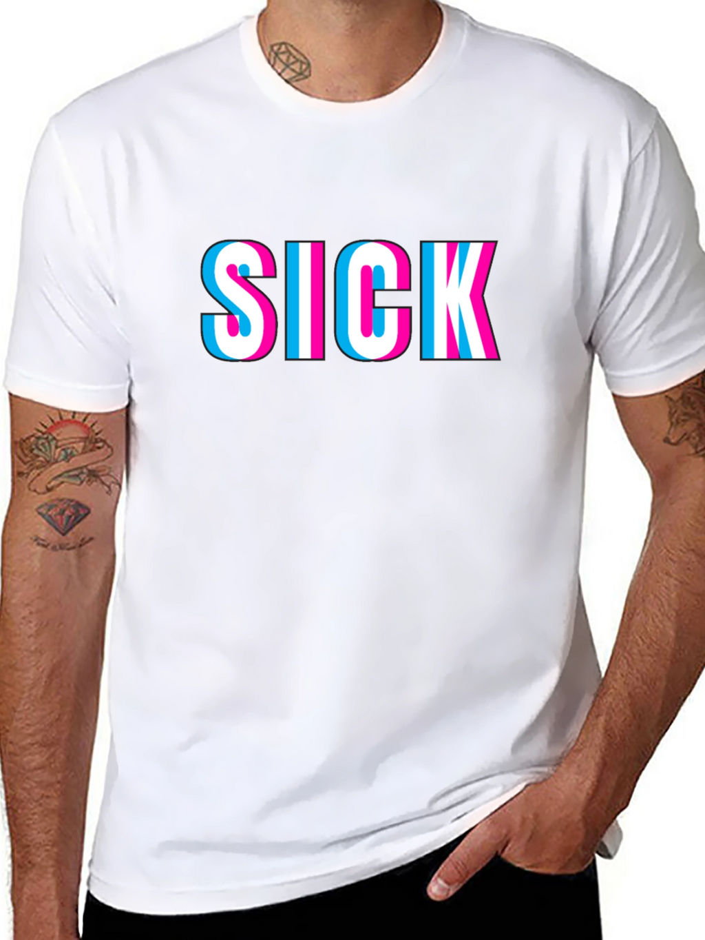Sick 3D Effect Black Graphic Tee