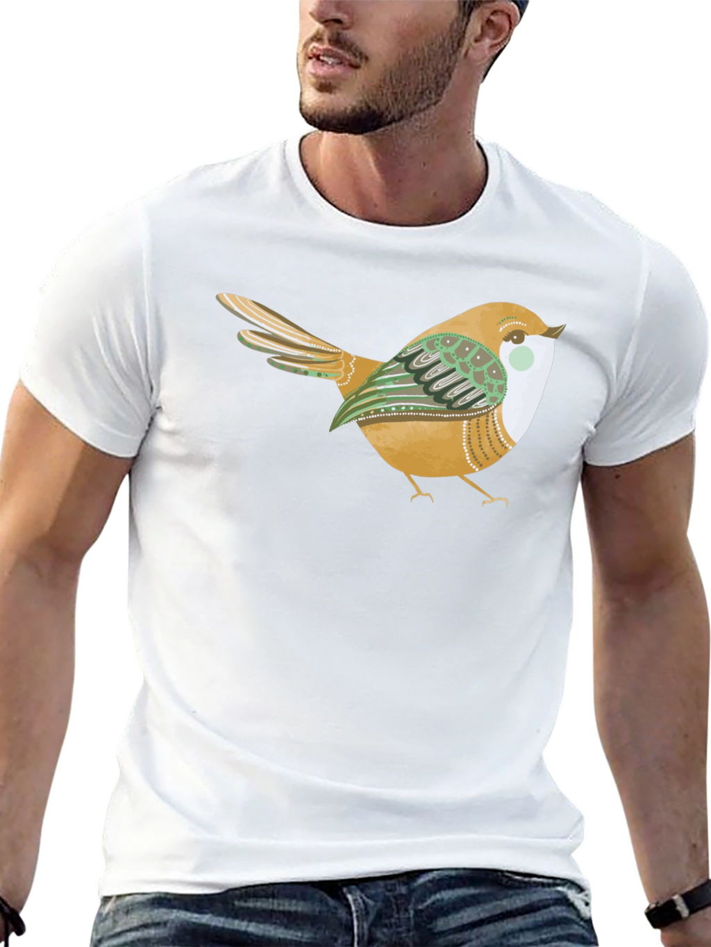Bird Graphic Tee - Stylish Black Cotton Comfort