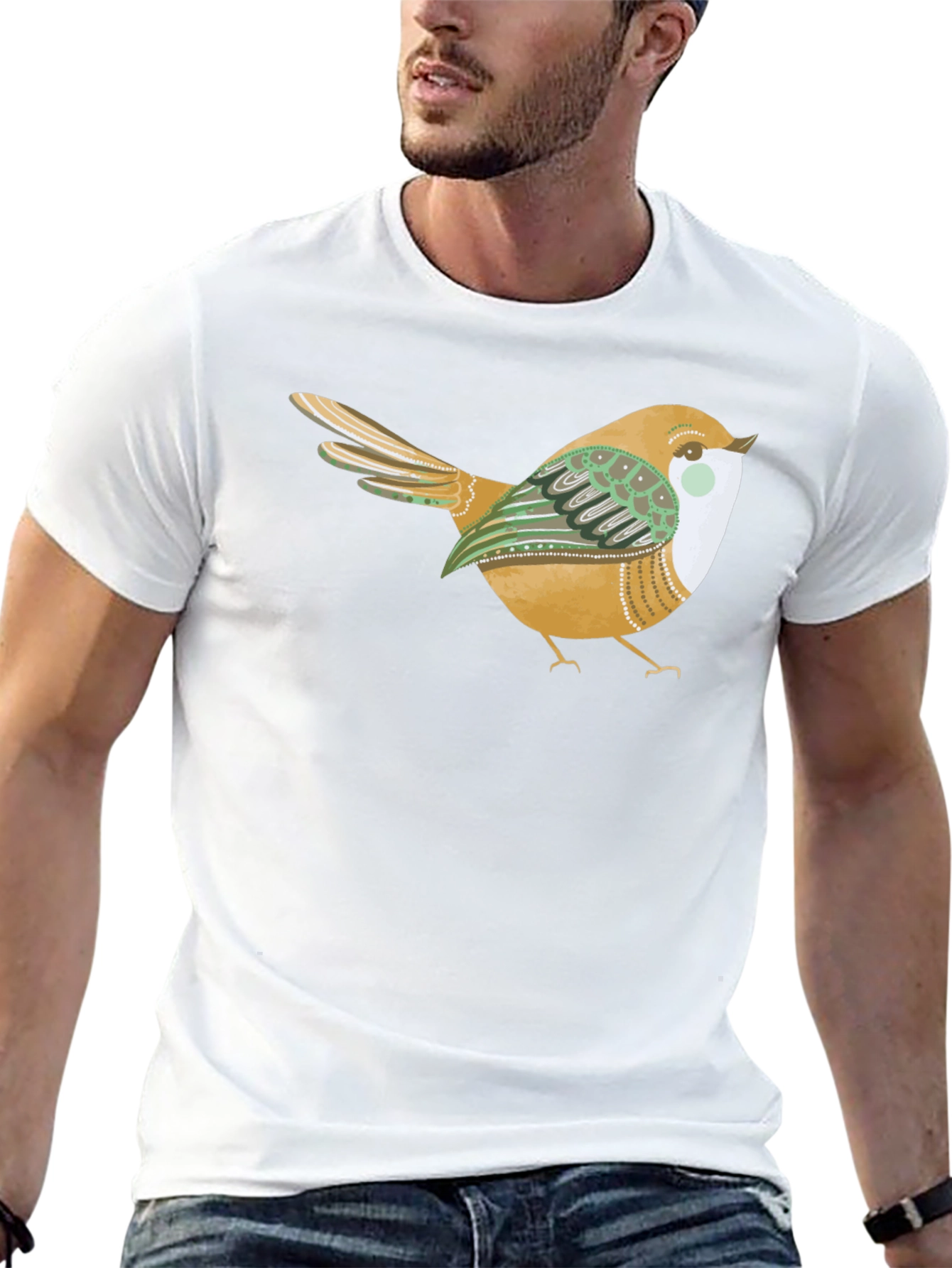 Bird Graphic Tee - Stylish Black Cotton Comfort