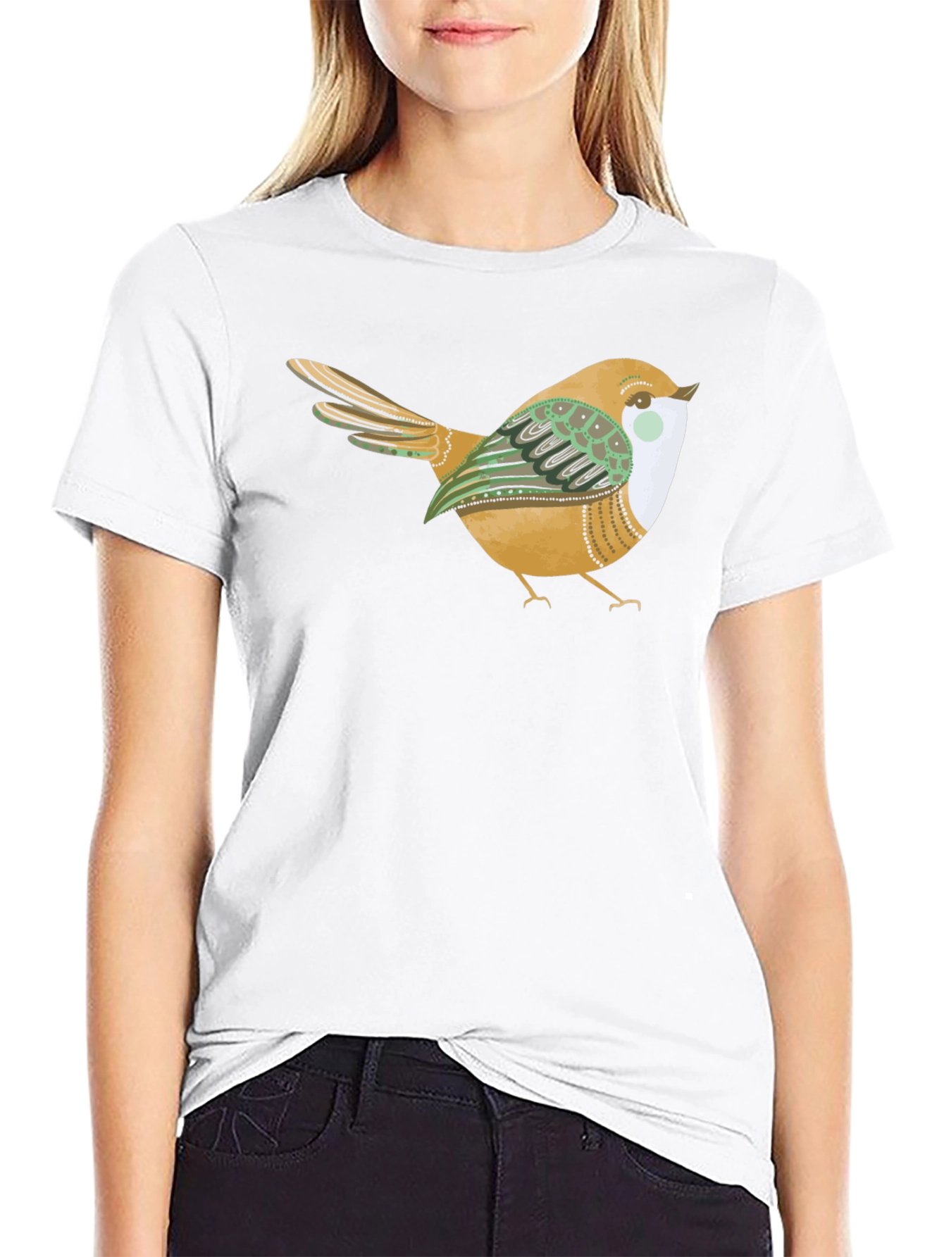 Bird Graphic Tee - Stylish Black Cotton Comfort