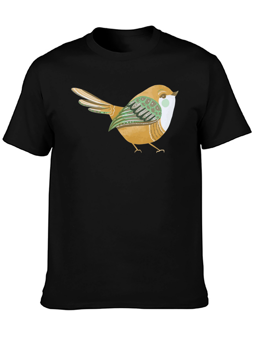 Bird Graphic Tee - Stylish Black Cotton Comfort