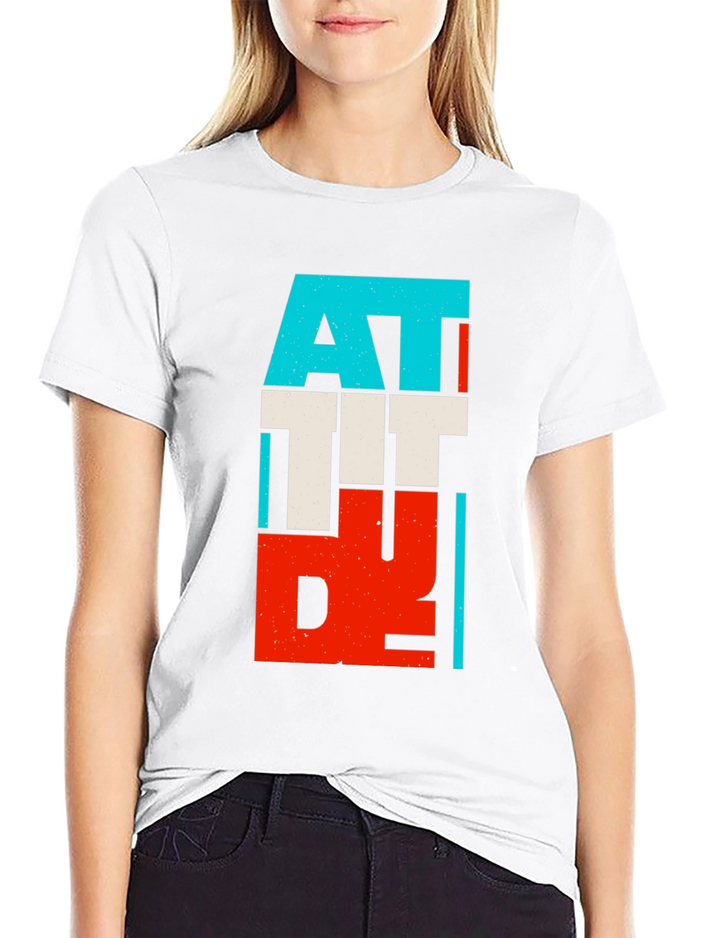 Attitude Graphic Print Black T-Shirt