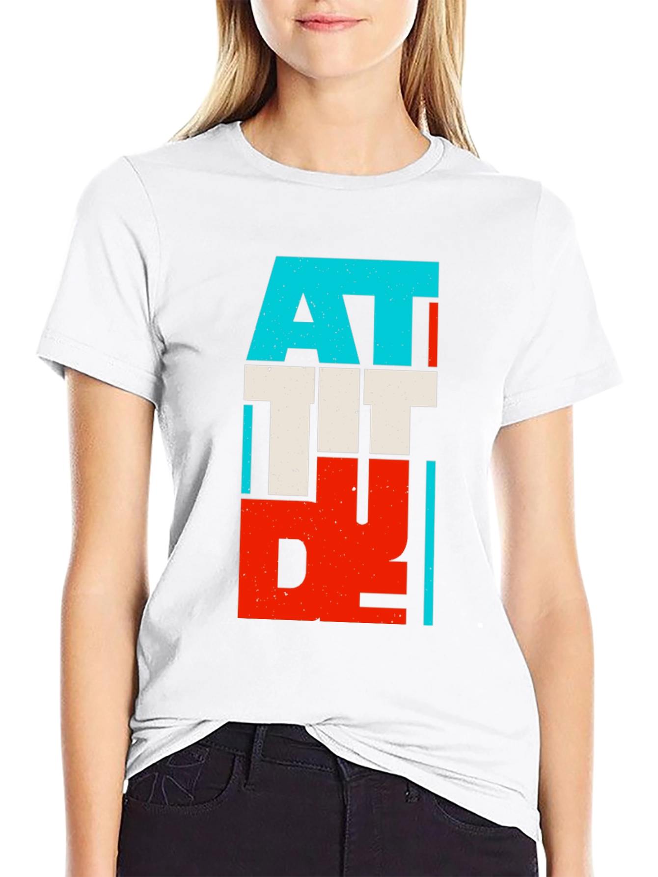 Attitude Graphic Print Black T-Shirt