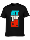 Attitude Graphic Print Black T-Shirt