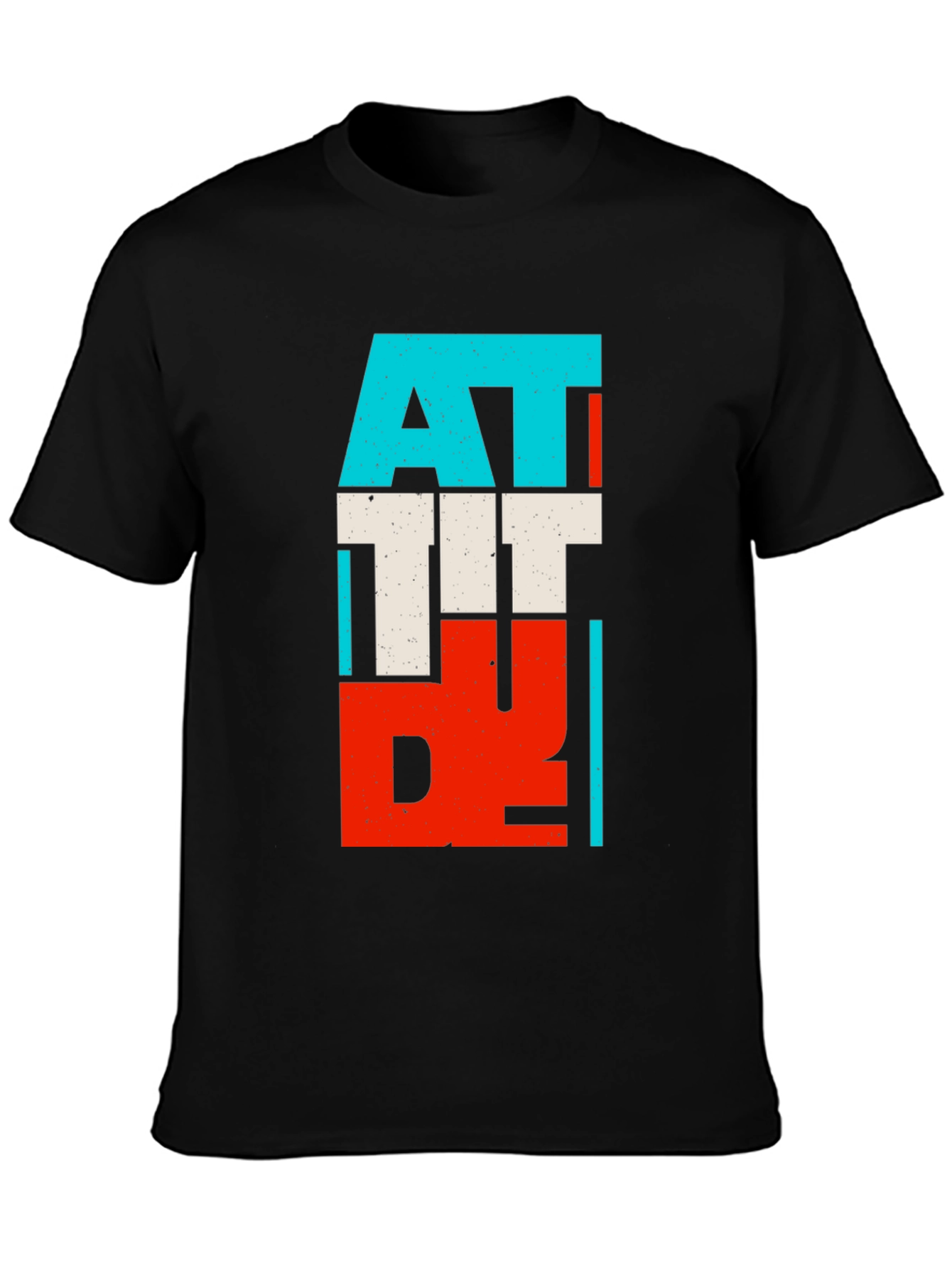 Attitude Graphic Print Black T-Shirt