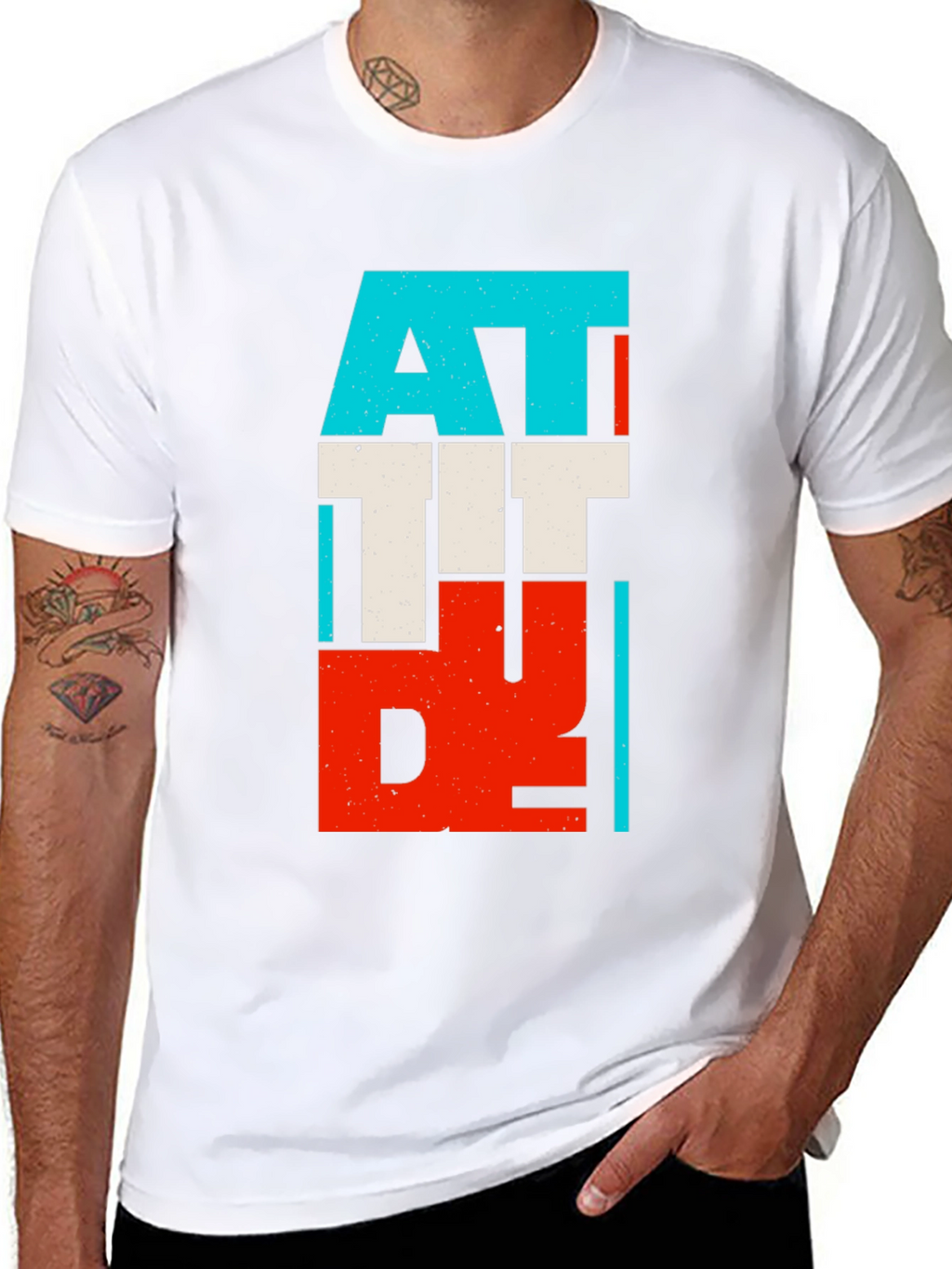 Attitude Graphic Print Black T-Shirt