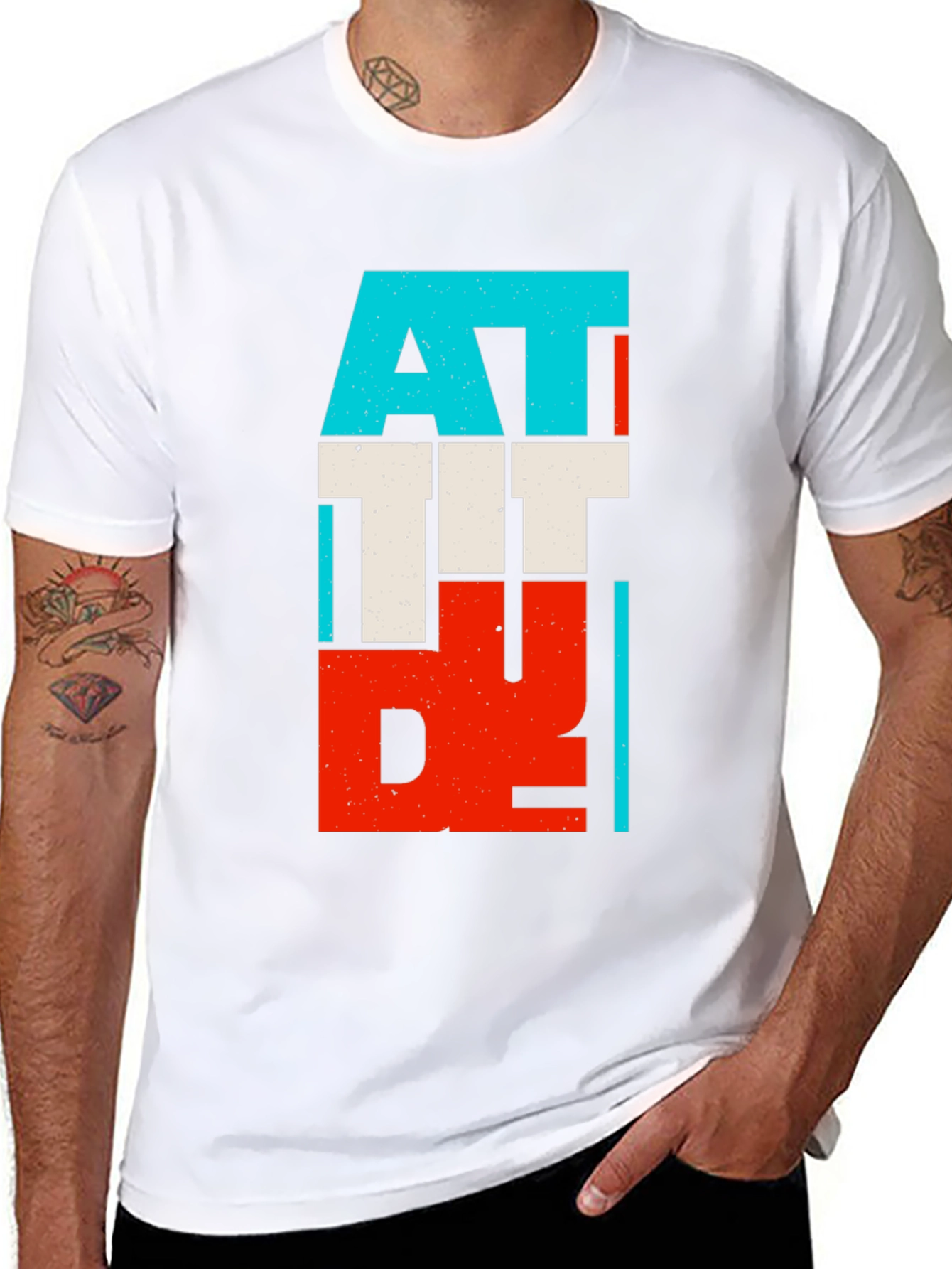 Attitude Graphic Print Black T-Shirt