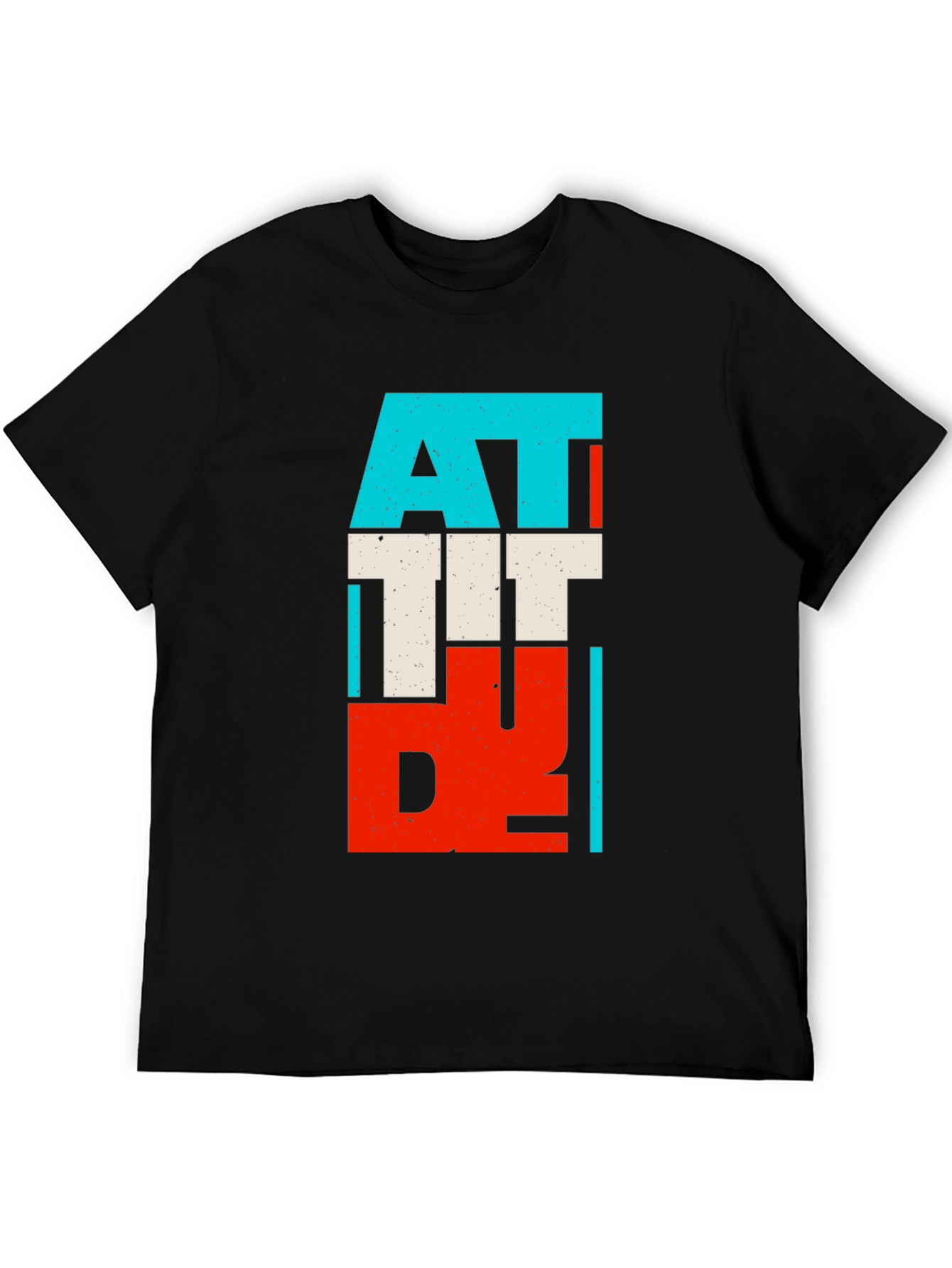 Attitude Graphic Print Black T-Shirt