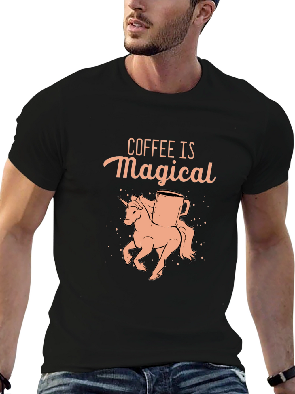 Coffee Is Magical Unicorn Graphic T-Shirt