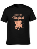 Coffee Is Magical Unicorn Graphic T-Shirt