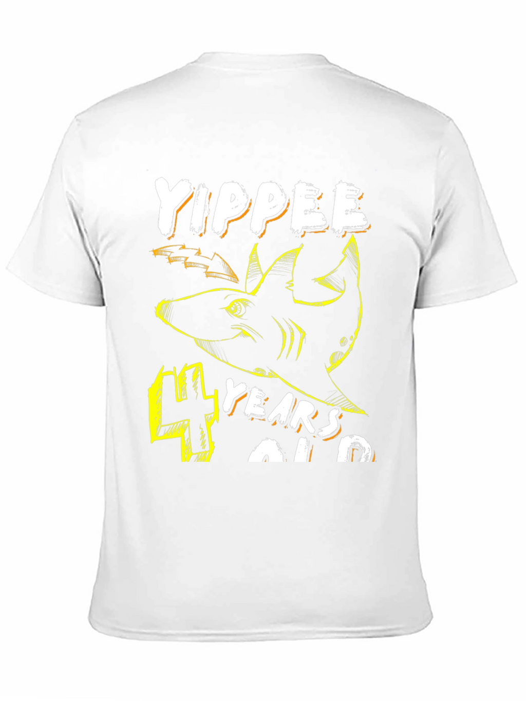 Yippee 4 Years Old Shark Birthday T-Shirt