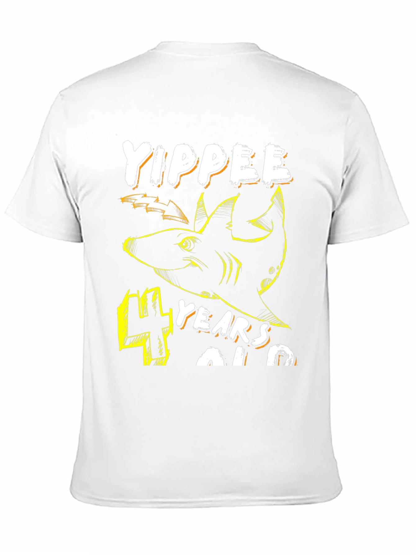 Yippee 4 Years Old Shark Birthday T-Shirt