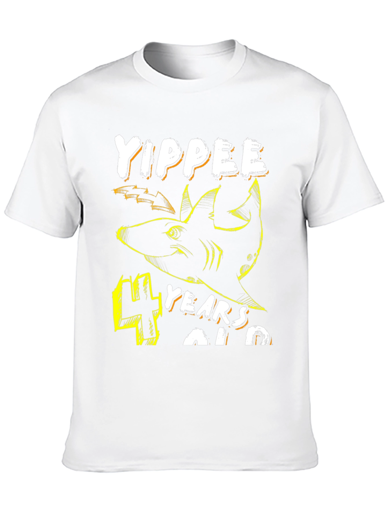 Yippee 4 Years Old Shark Birthday T-Shirt