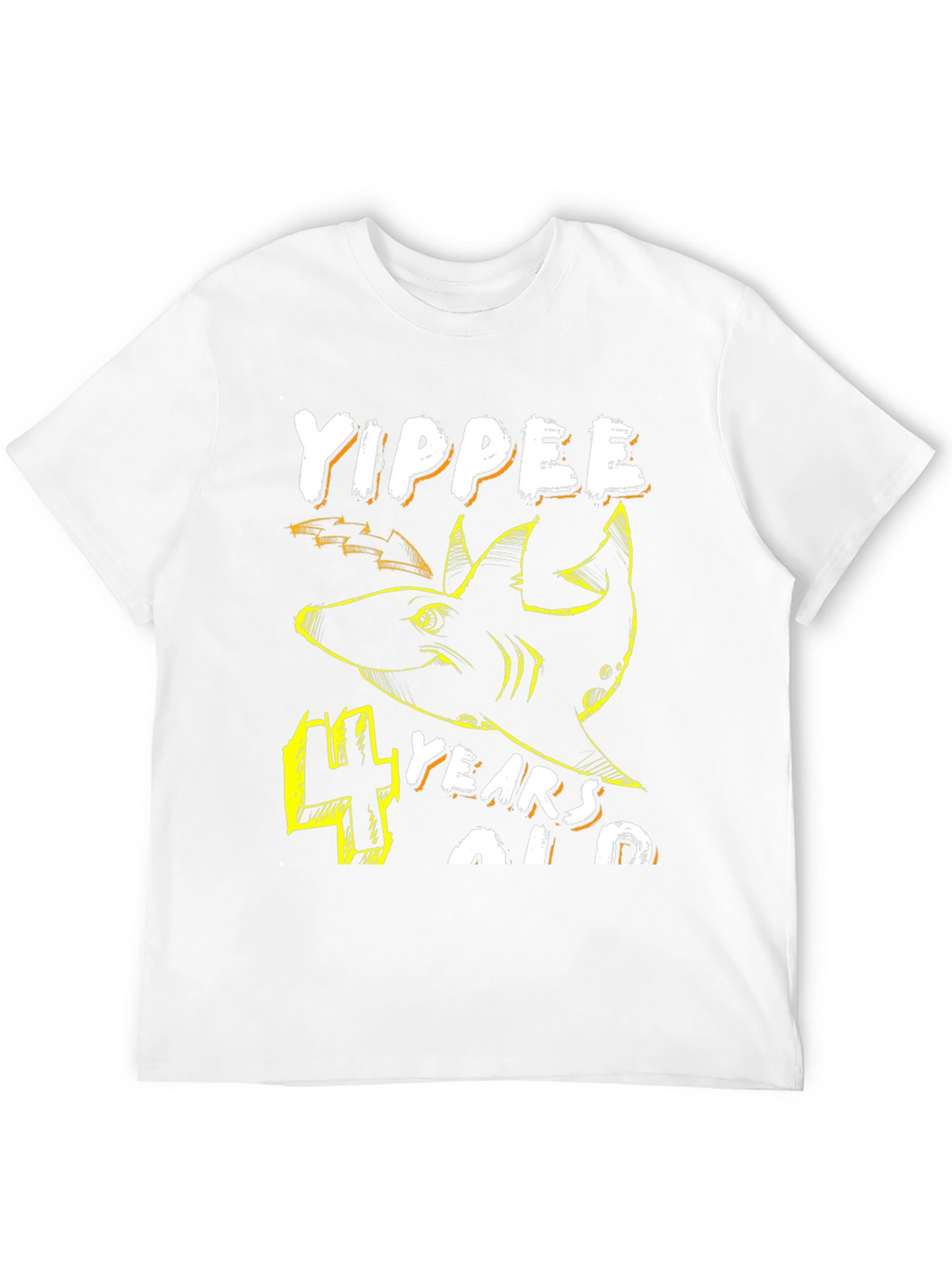 Yippee 4 Years Old Shark Birthday T-Shirt