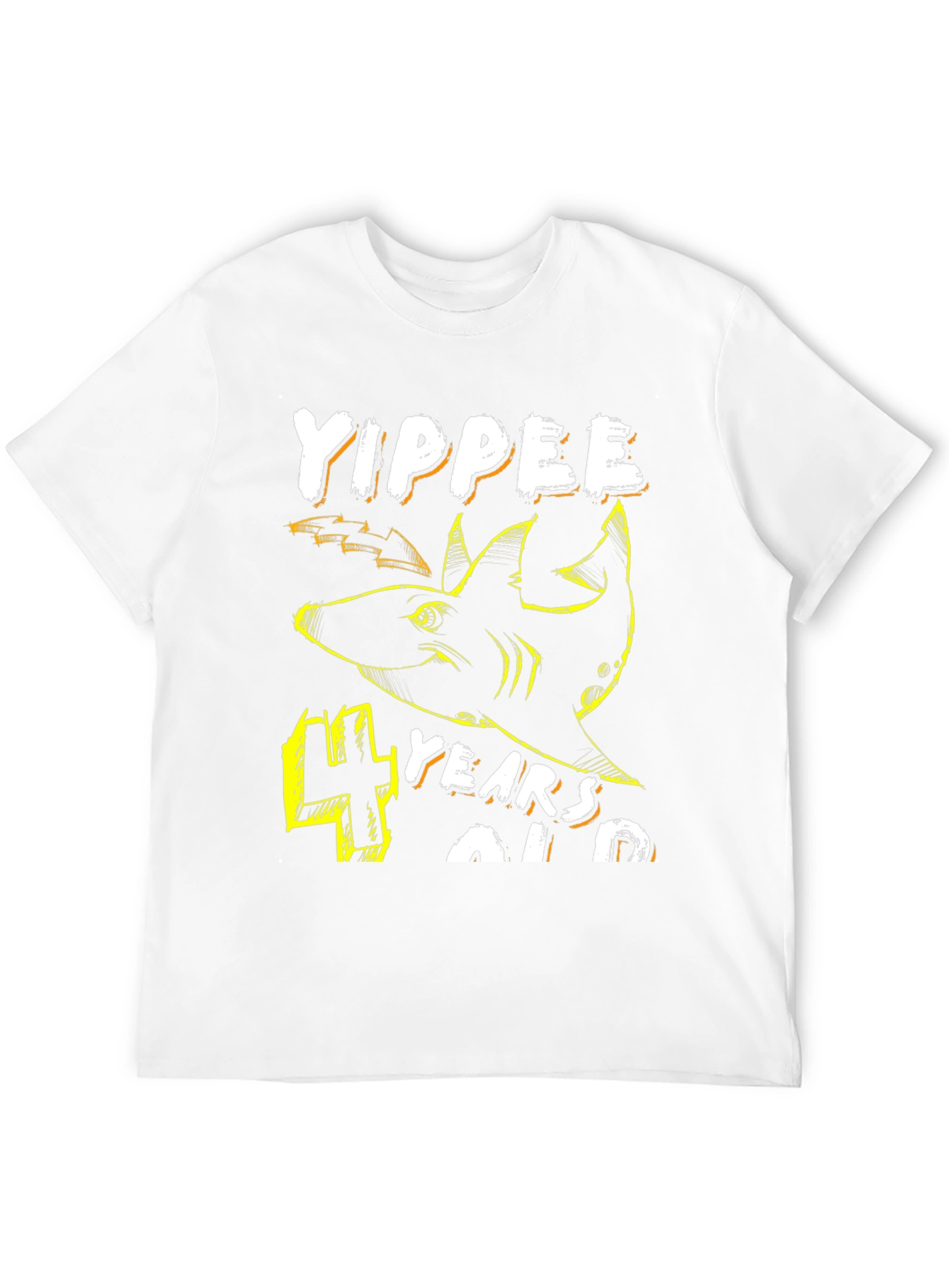 Yippee 4 Years Old Shark Birthday T-Shirt