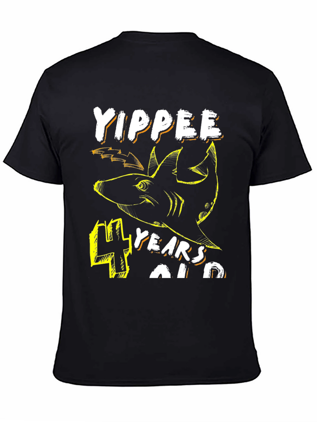 Yippee 4 Years Old Shark Birthday T-Shirt