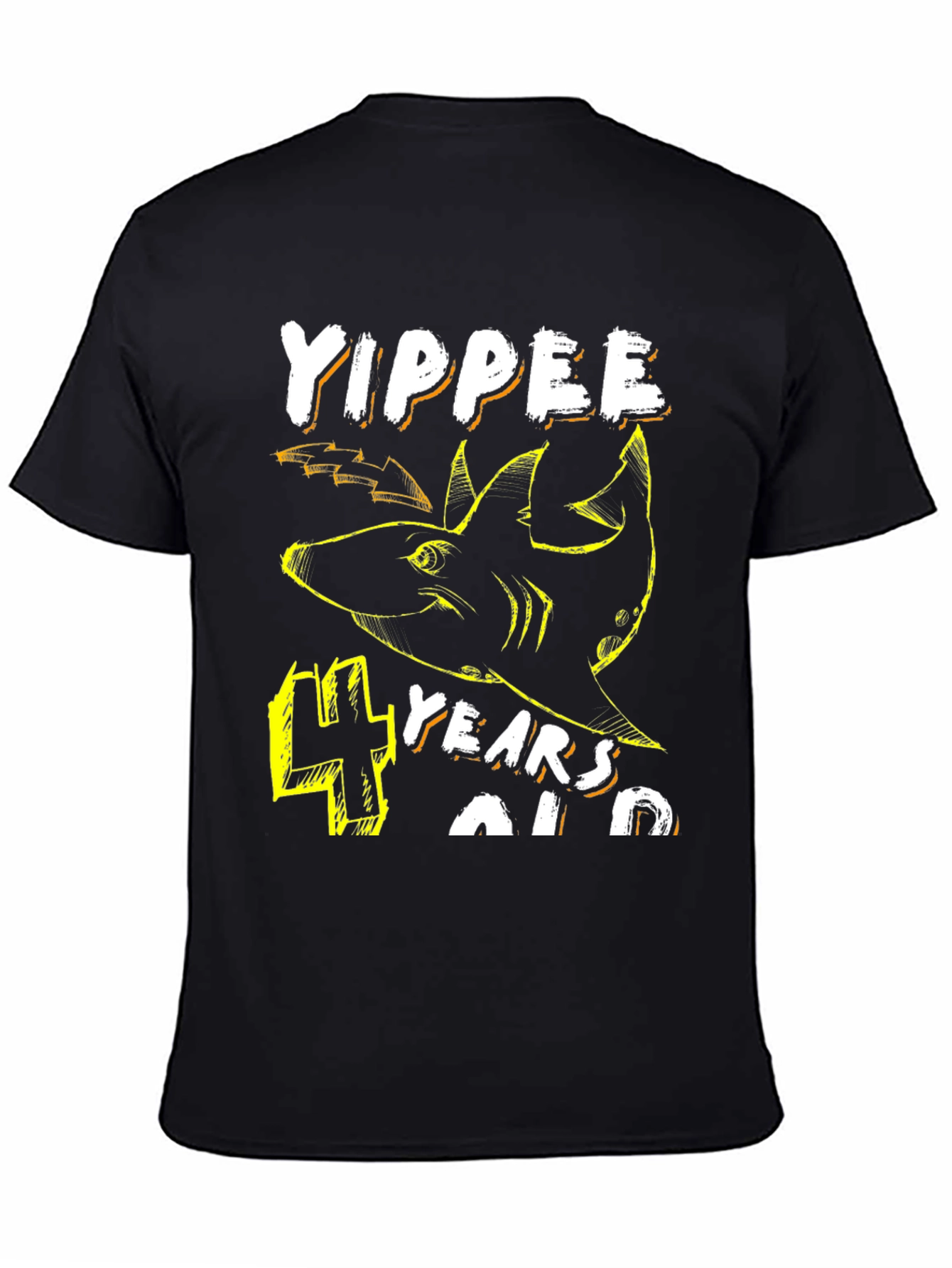 Yippee 4 Years Old Shark Birthday T-Shirt