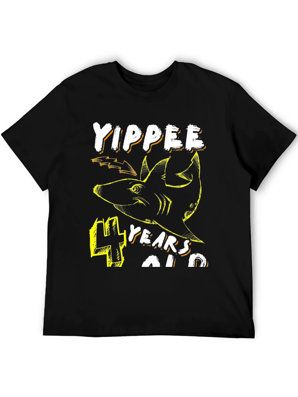 Yippee 4 Years Old Shark Birthday T-Shirt